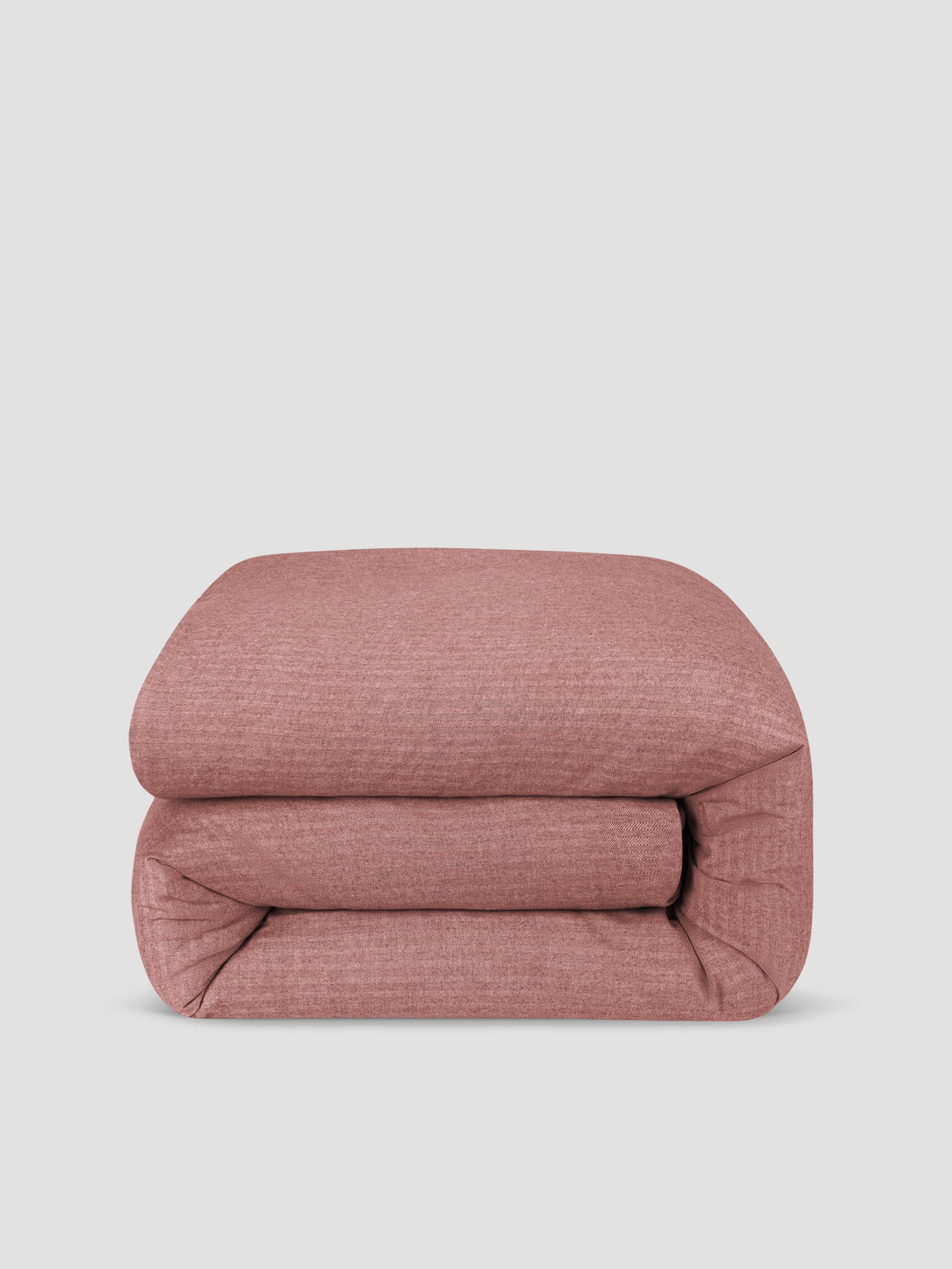 Auburn Red Herringbone Brushed Cotton Duvet Cover - Image 2