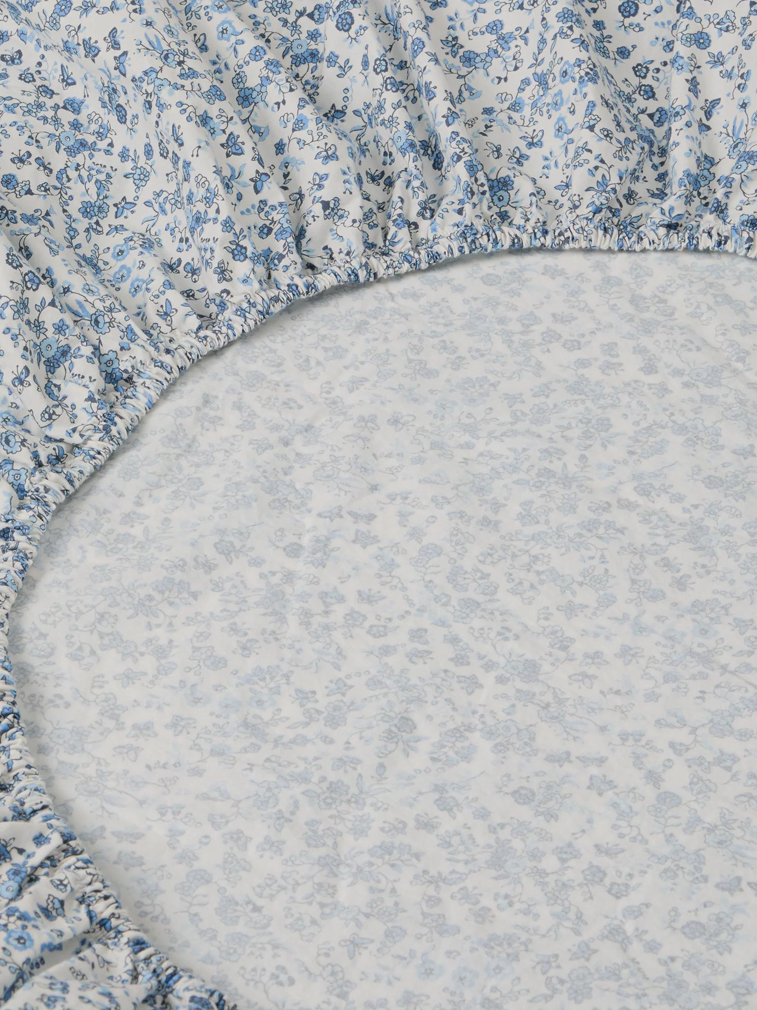 Blue Mini Meadow Cotton Fitted Sheet - Image 2