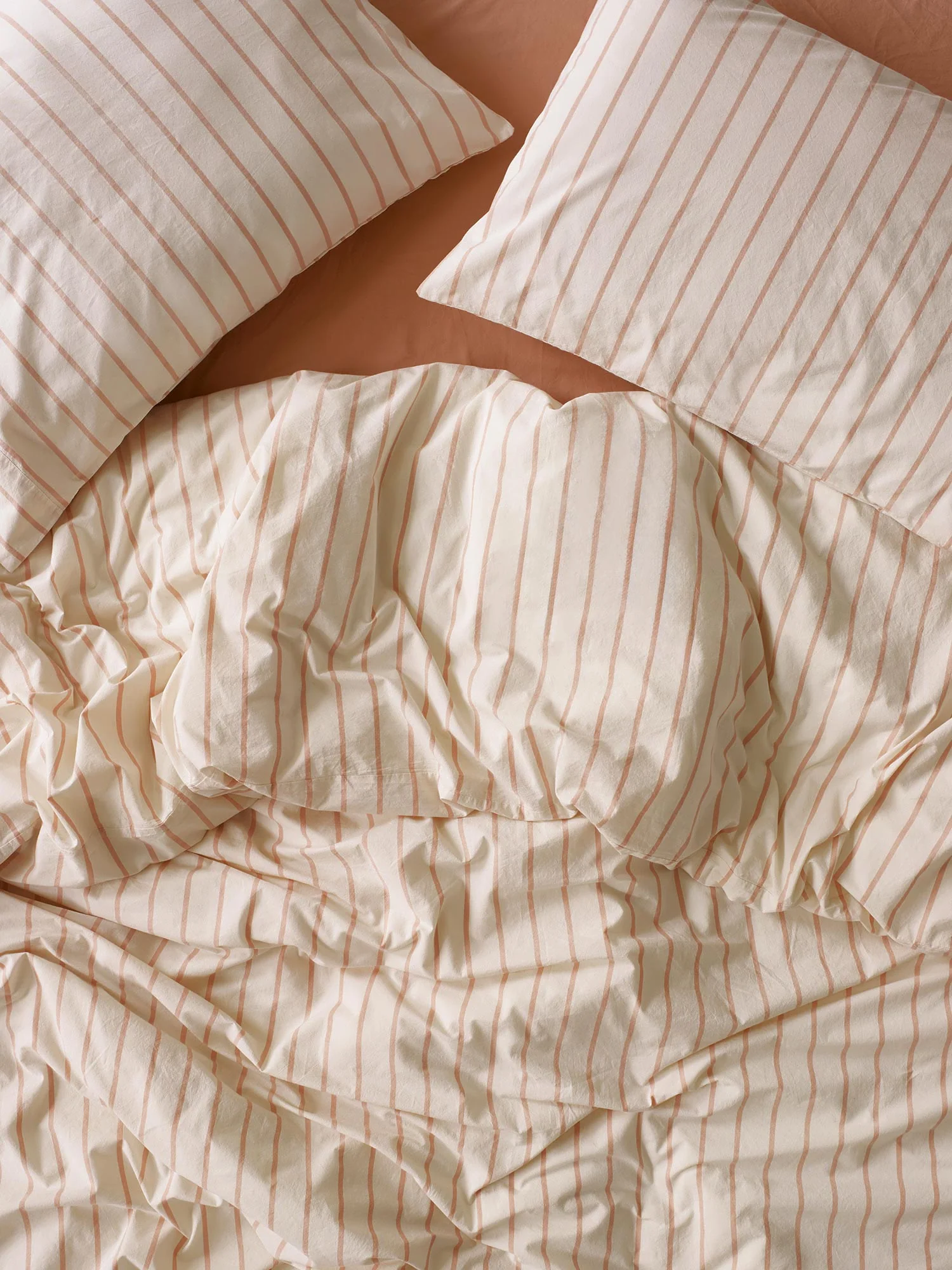 Blush Pink Slumber Stripe Cotton Duvet Cover
