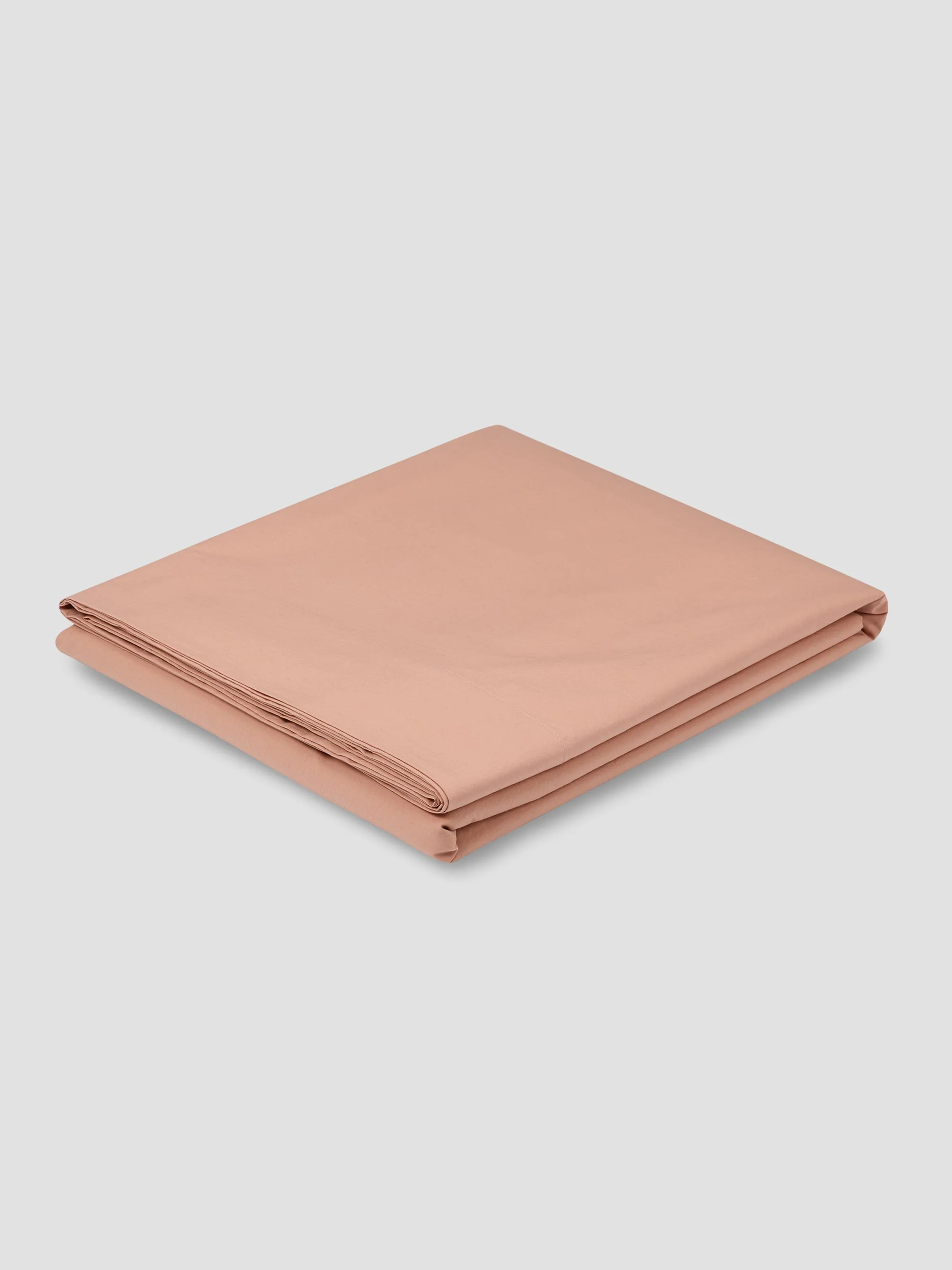 Blush Pink Washed Cotton Percale Flat Sheet - Image 2