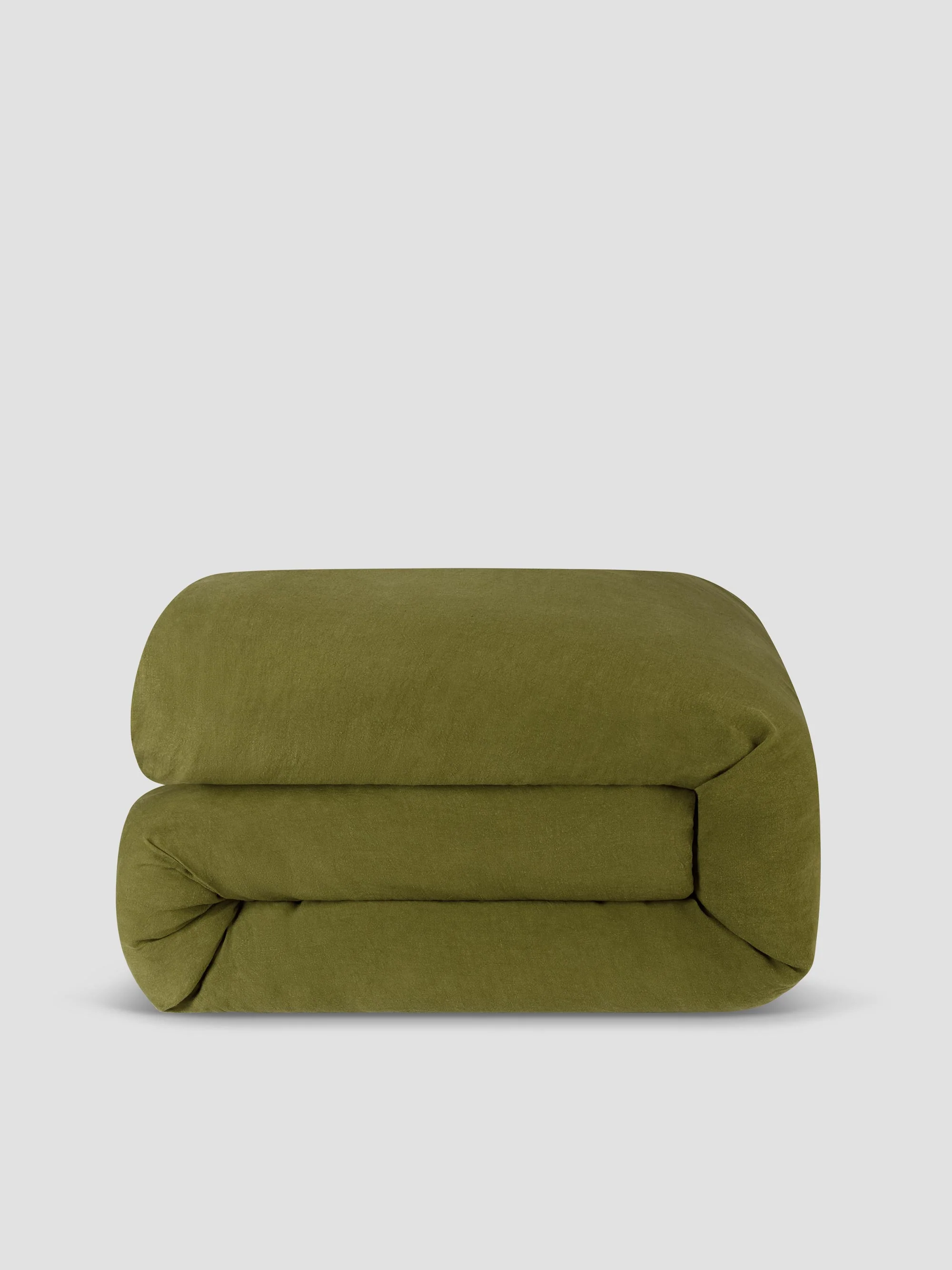 Botanical Green Linen Blend Duvet Cover - Image 2
