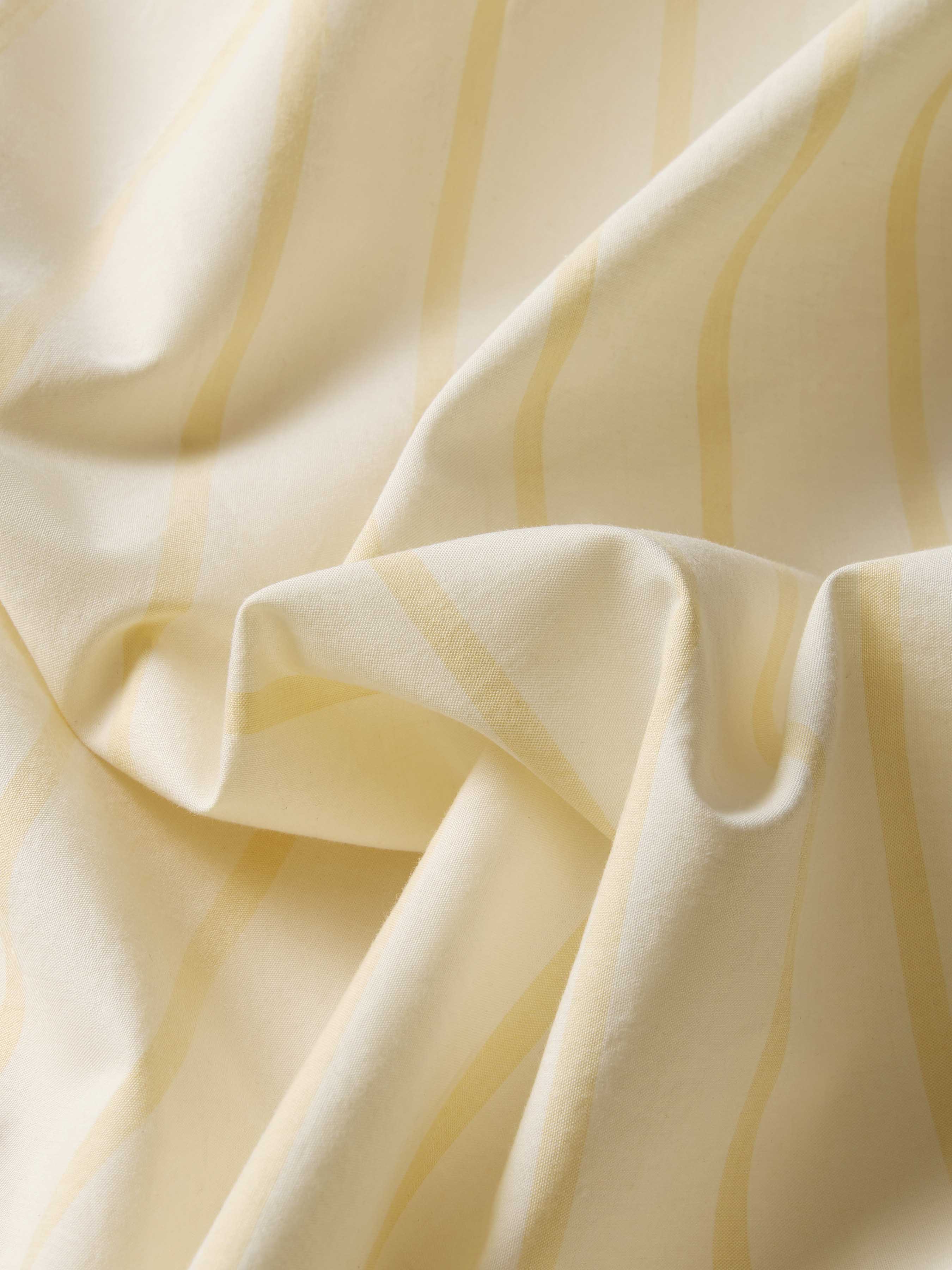 Butter Yellow Slumber Stripe Cotton Flat Sheet - Image 4