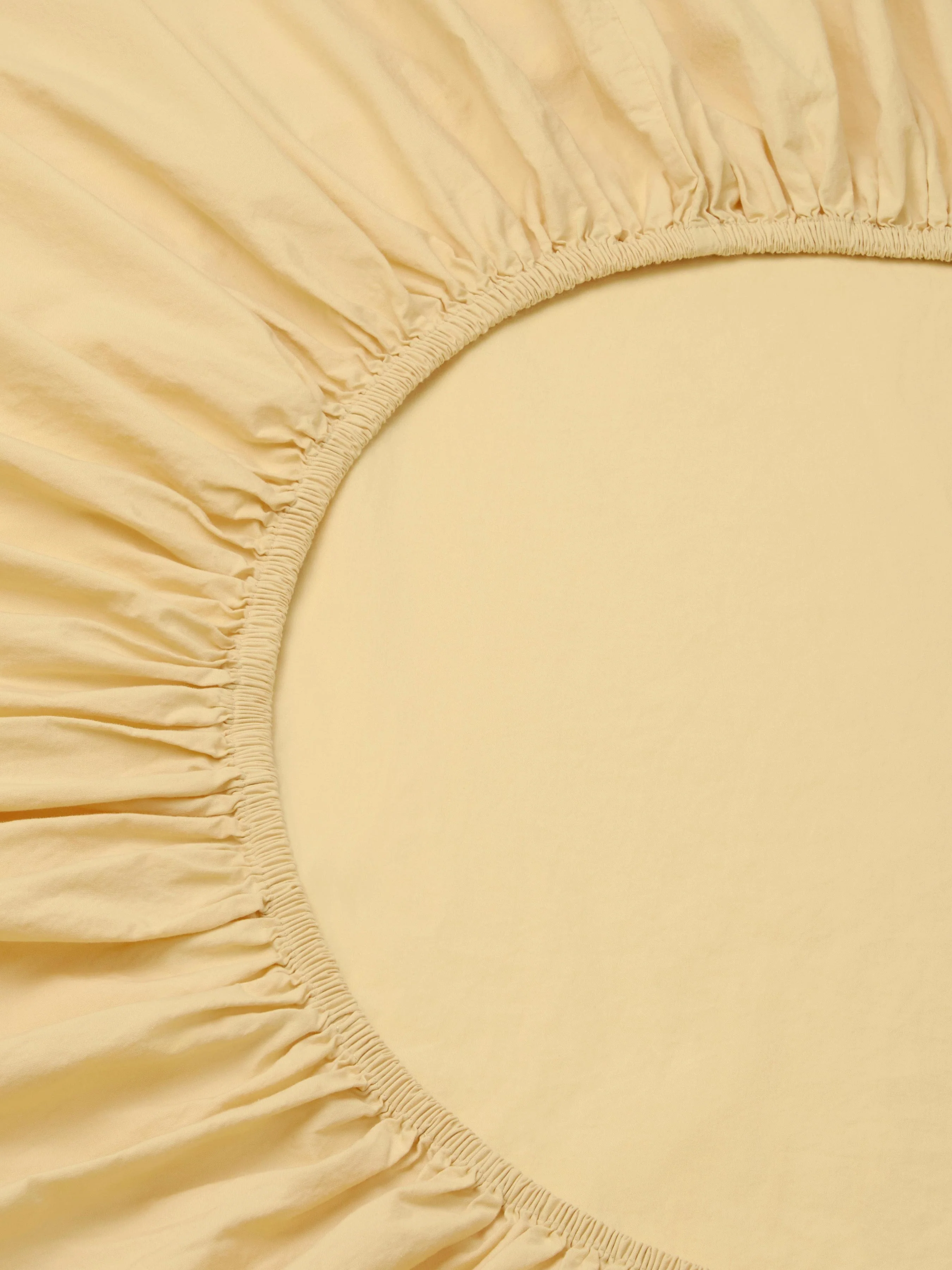Butter Yellow Washed Cotton Percale Fitted Sheet - Image 2