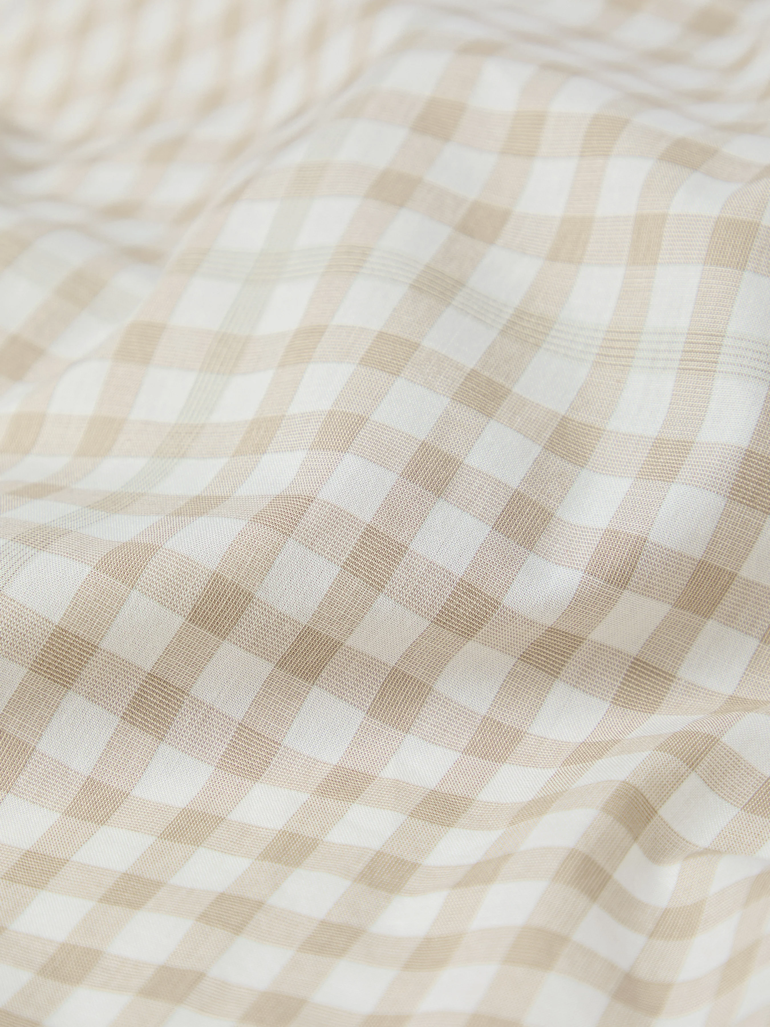 Café au Lait Gingham Kids Cotton Bedding Set - Image 3