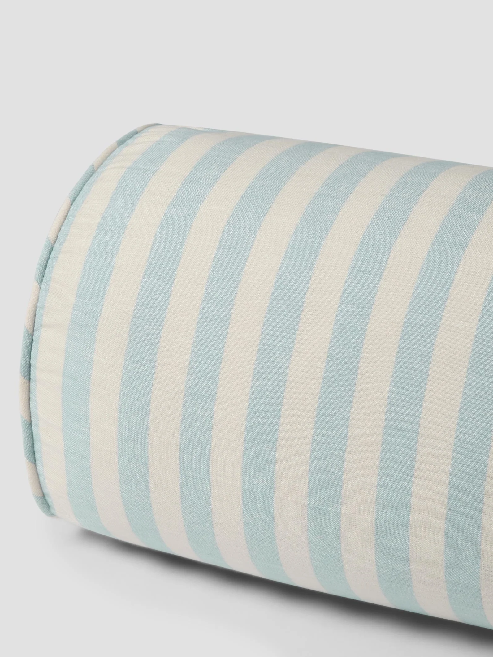 Coastal Blue Pembroke Stripe Linen Blend Bolster Filled Cushion - Image 3