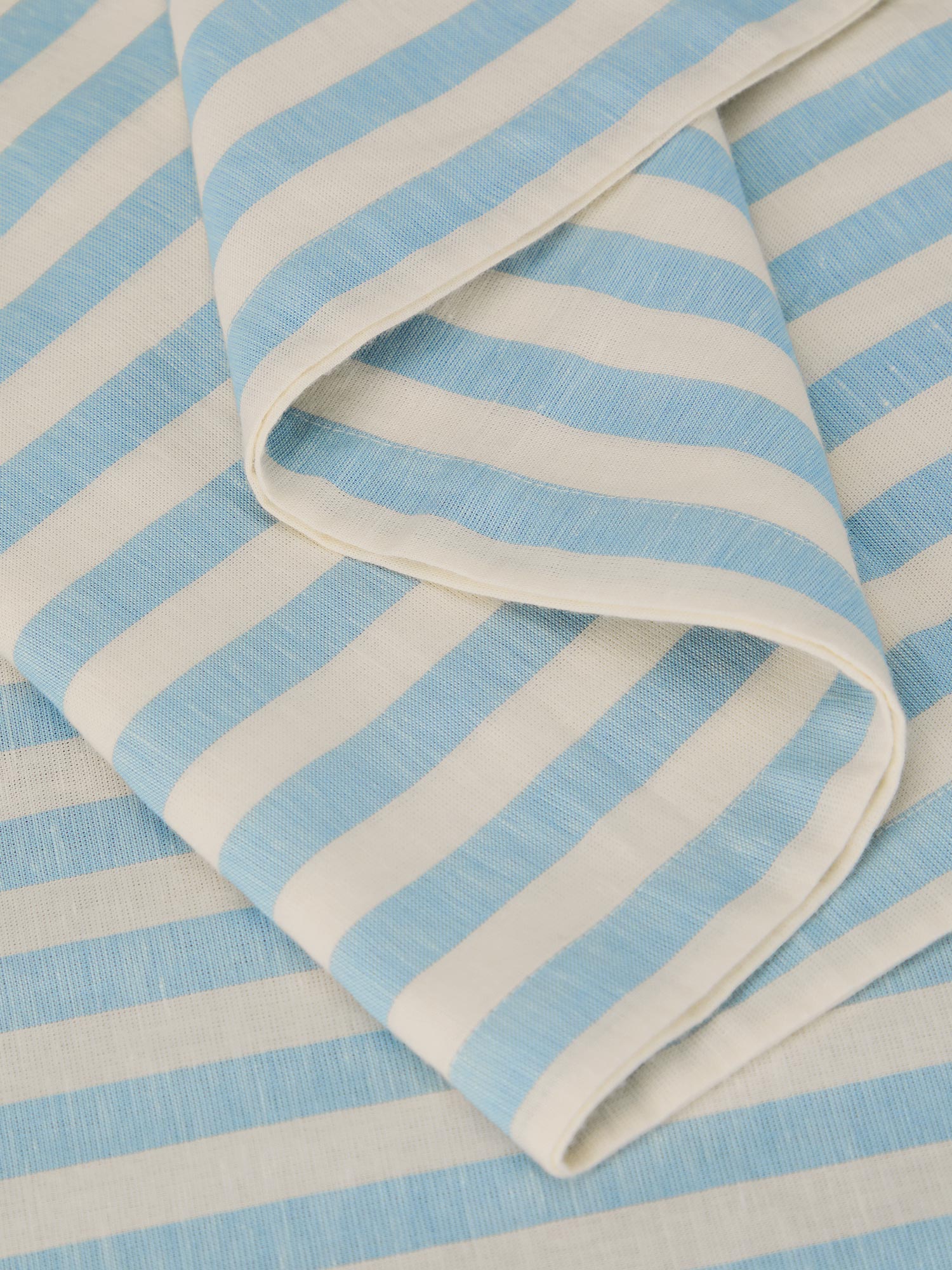 Coastal Blue Pembroke Stripe Linen Blend Table Runner - Image 3