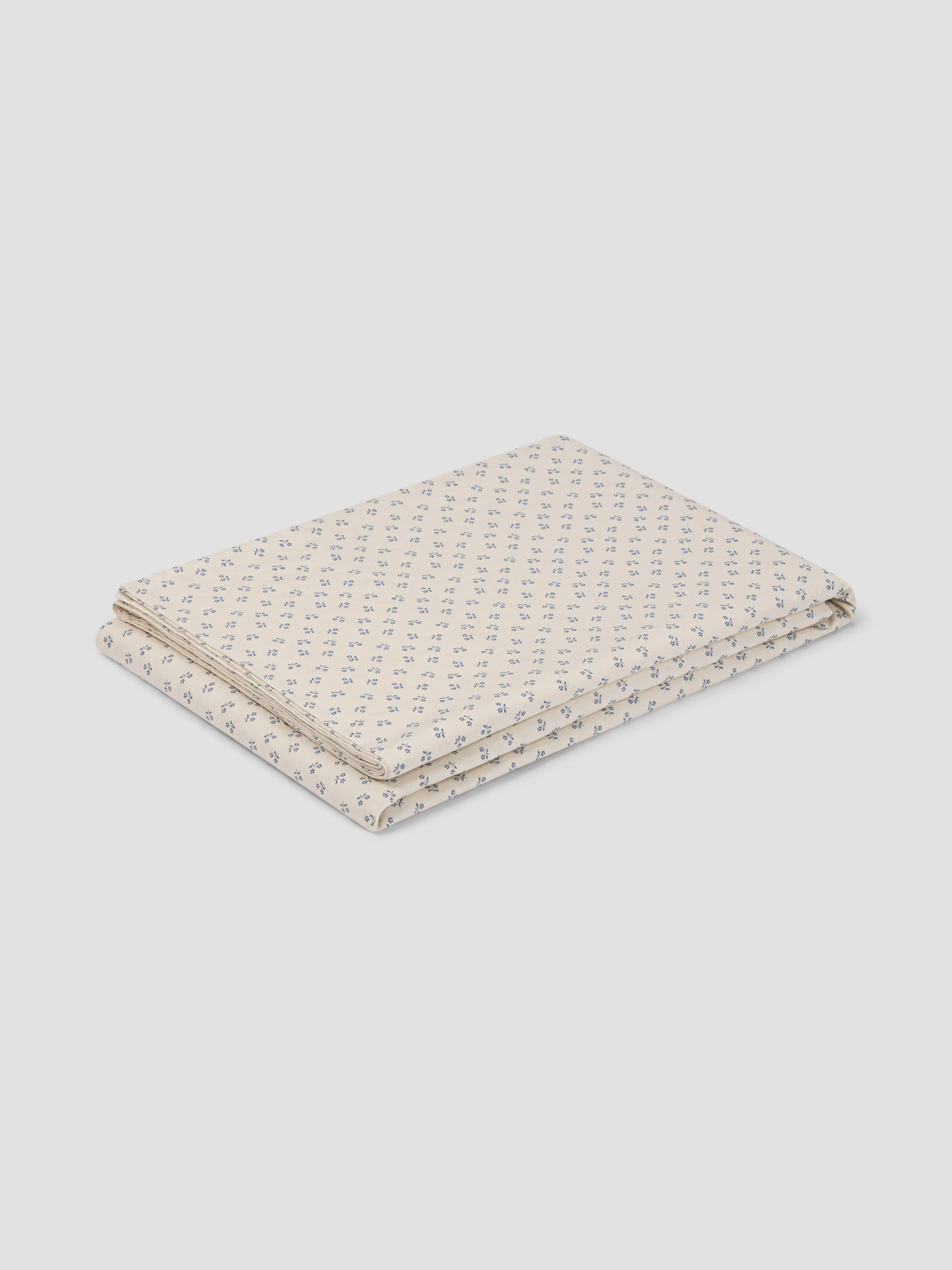 Cove Blue Martha Floral Cotton Flat Sheet - Image 2