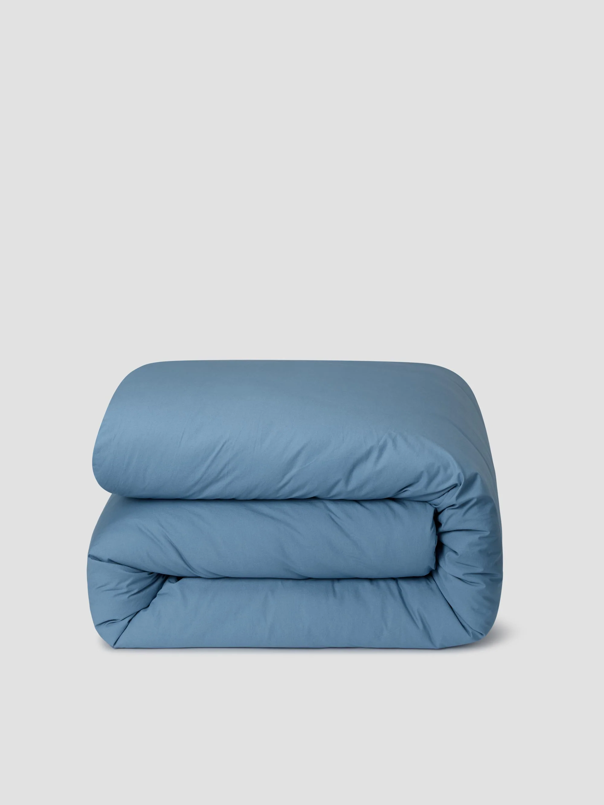 Cove Blue Washed Cotton Percale Duvet Cover - Image 3