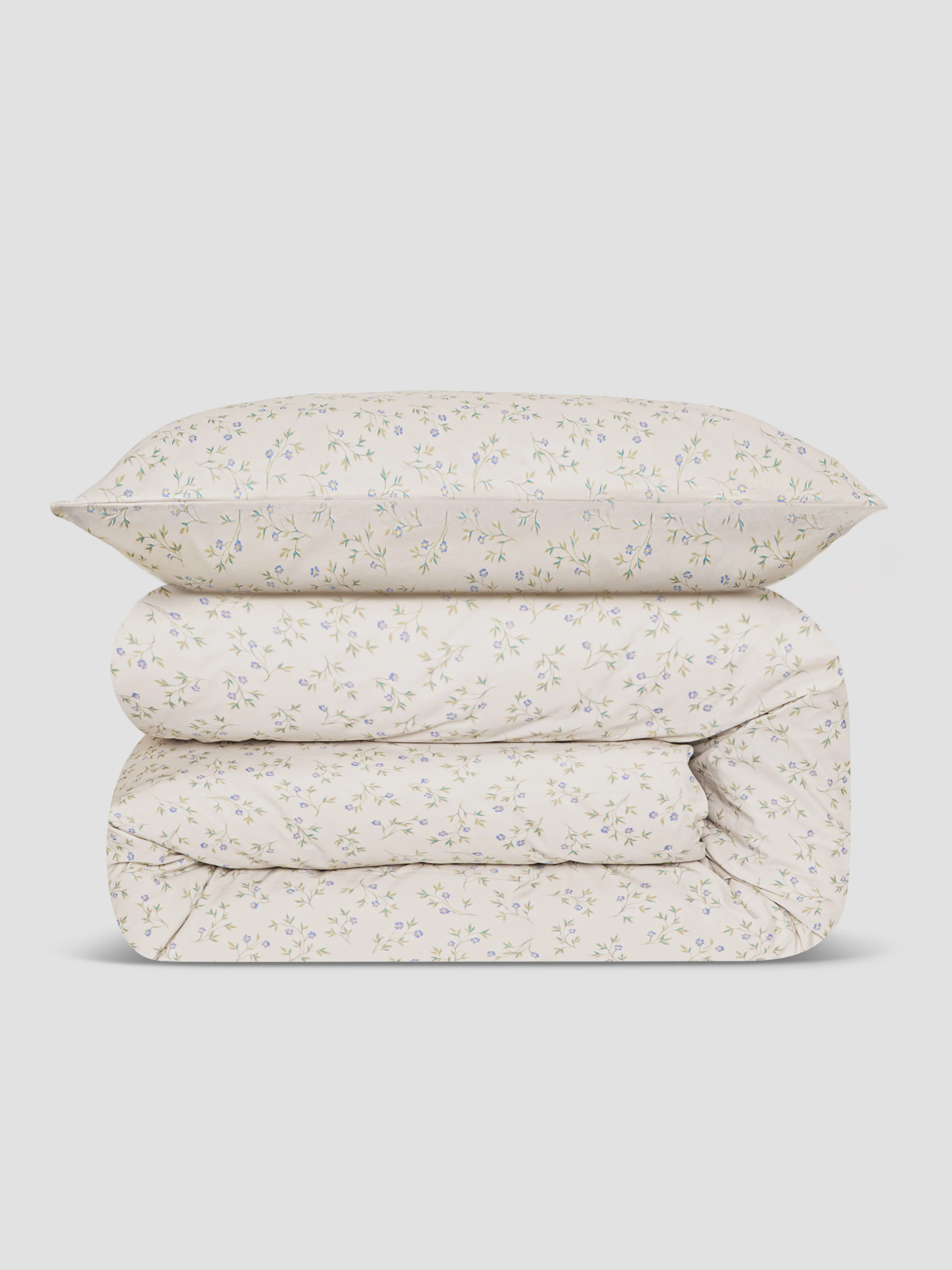 Cream Spring Sprig Kids Floral Cotton Bedding Set
