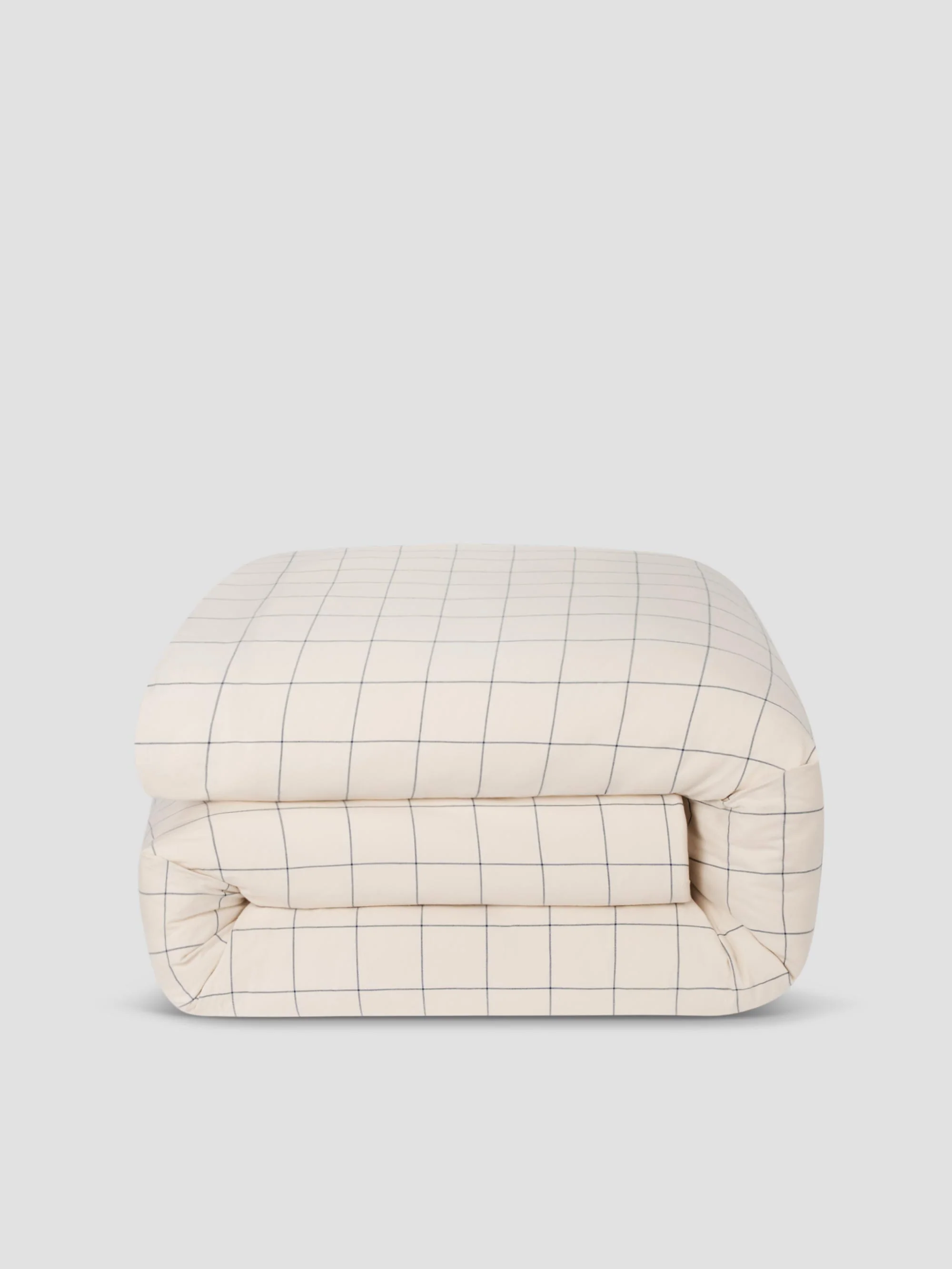 Dream Blue Burlow Check Cotton Percale Duvet Cover - Image 3