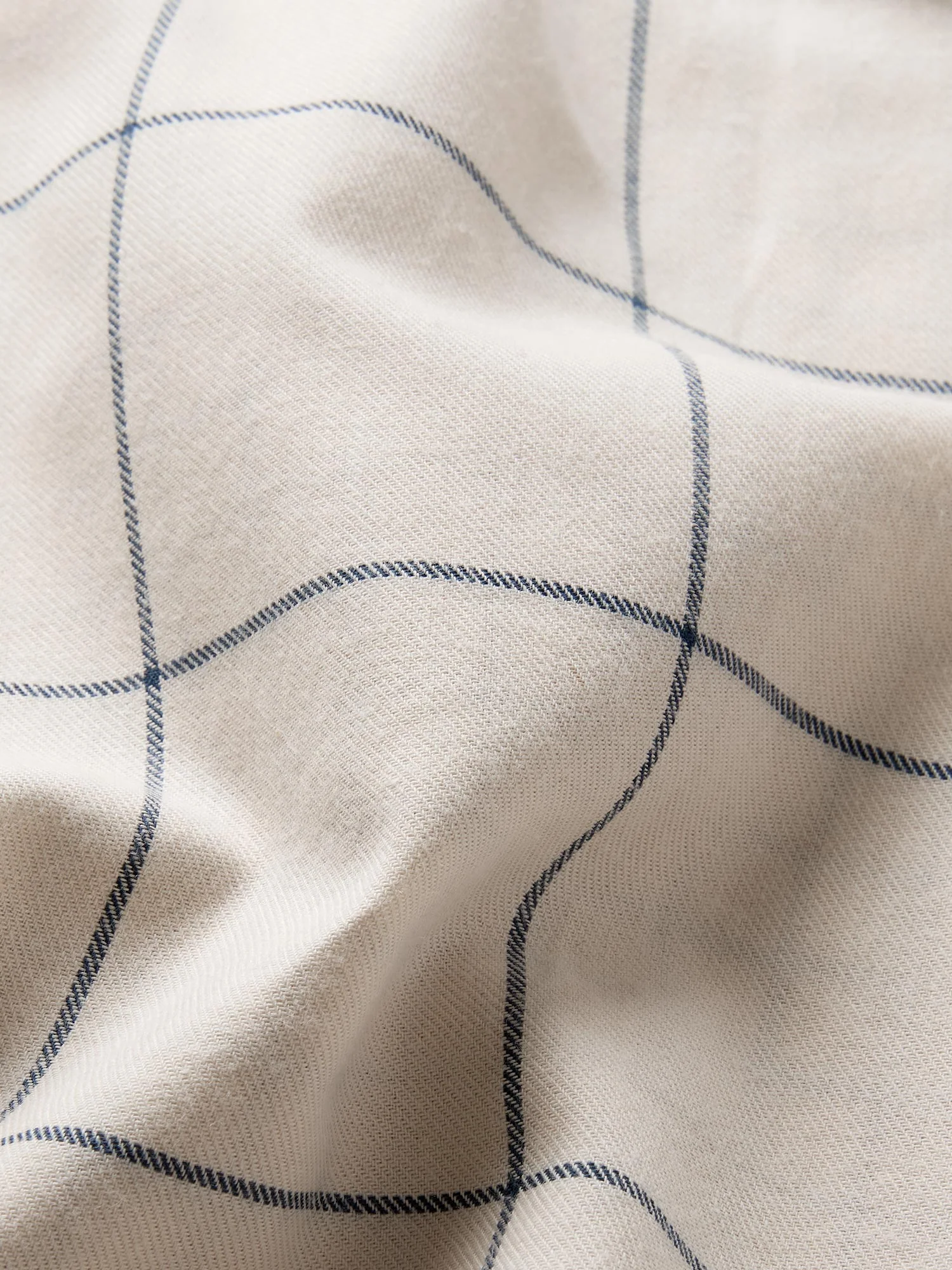 Dream Blue Burlow Check Cotton Percale Fitted Sheet - Image 3