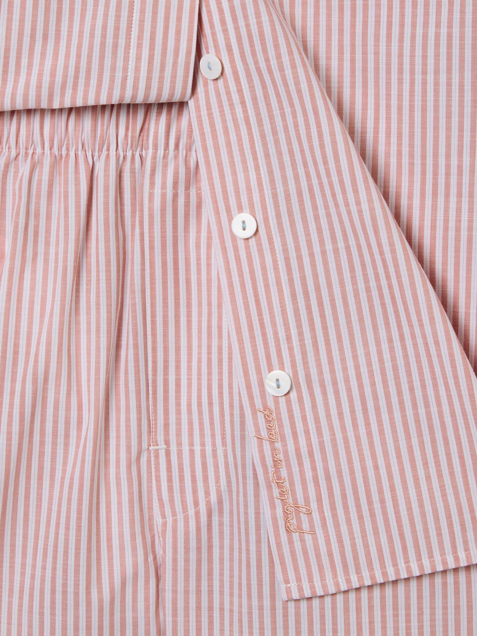 Dusty Pink Boyfriend Stripe Shorts Set - Image 4