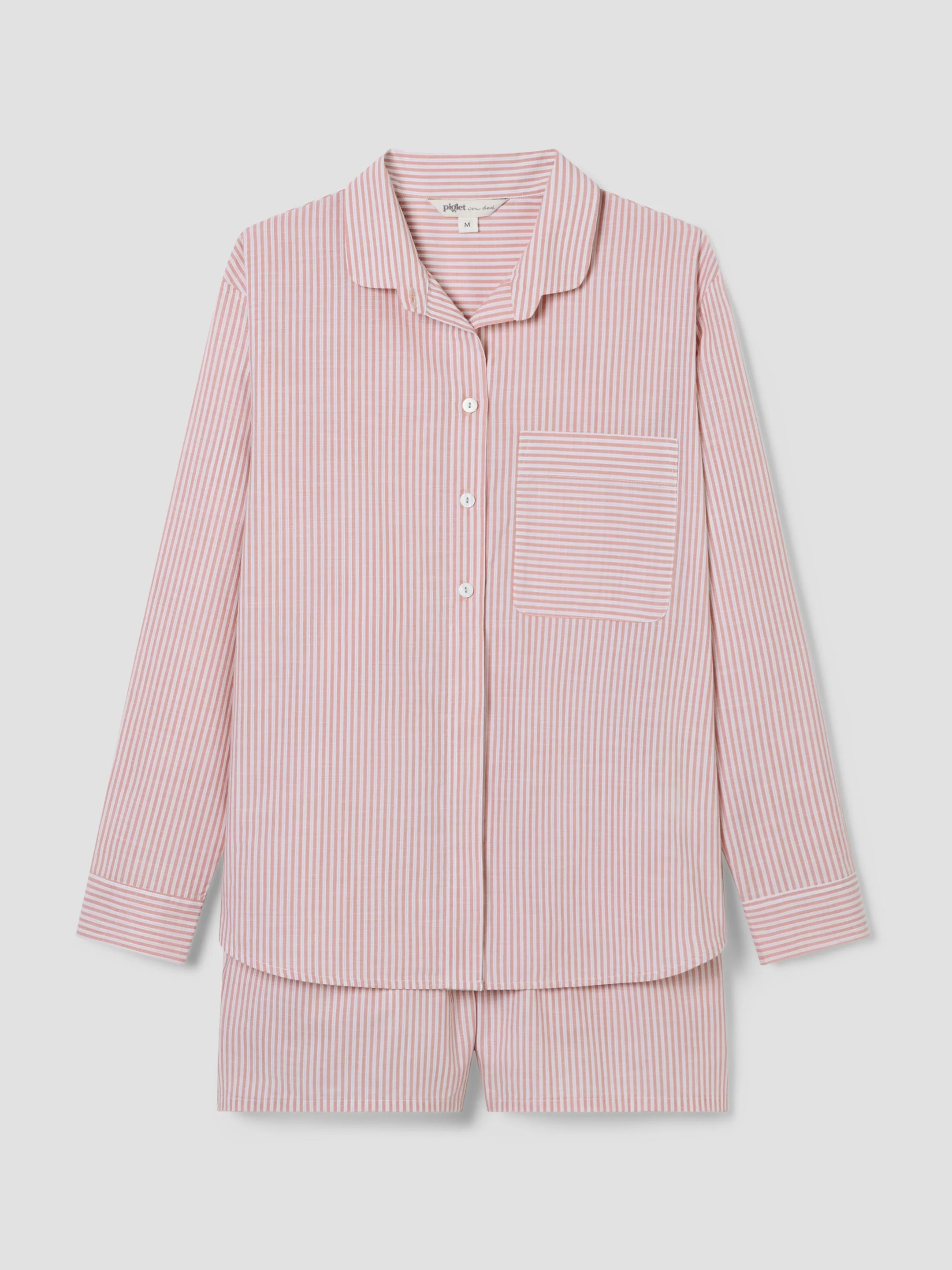 Dusty Pink Boyfriend Stripe Shorts Set - Image 6