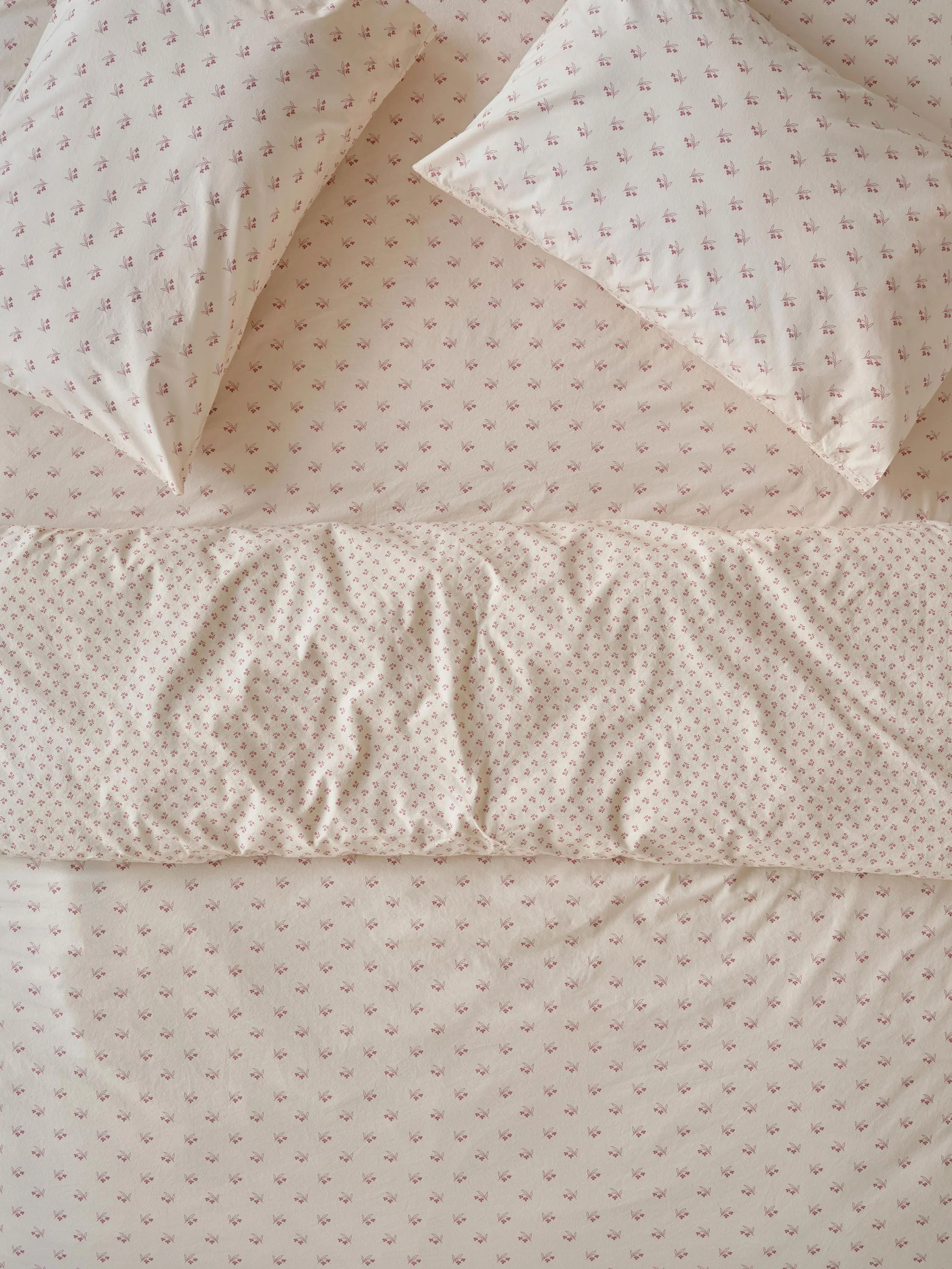 Dusty Pink Martha Floral Cotton Duvet Cover