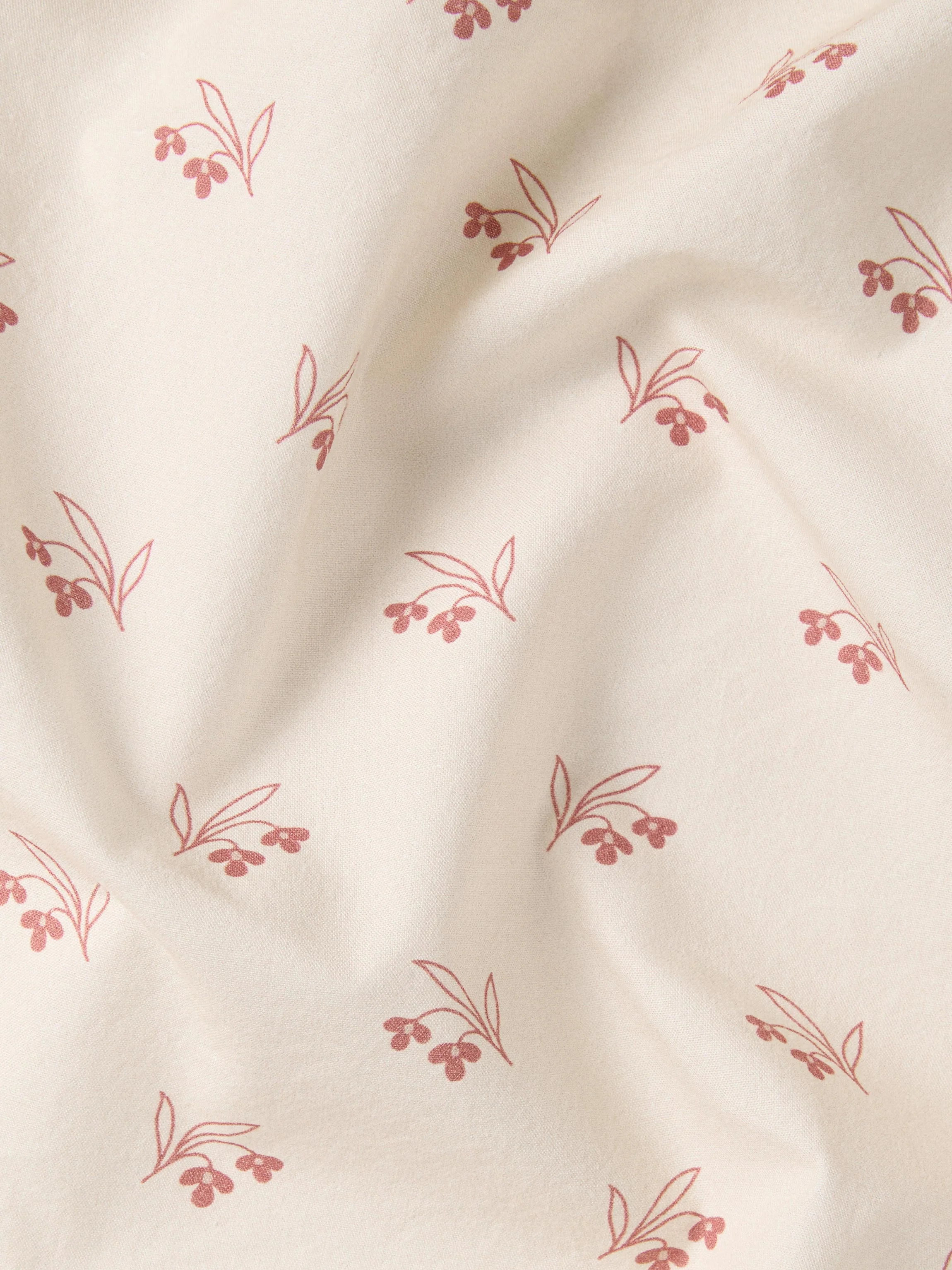 Dusty Pink Martha Floral Cotton Fitted Sheet - Image 3