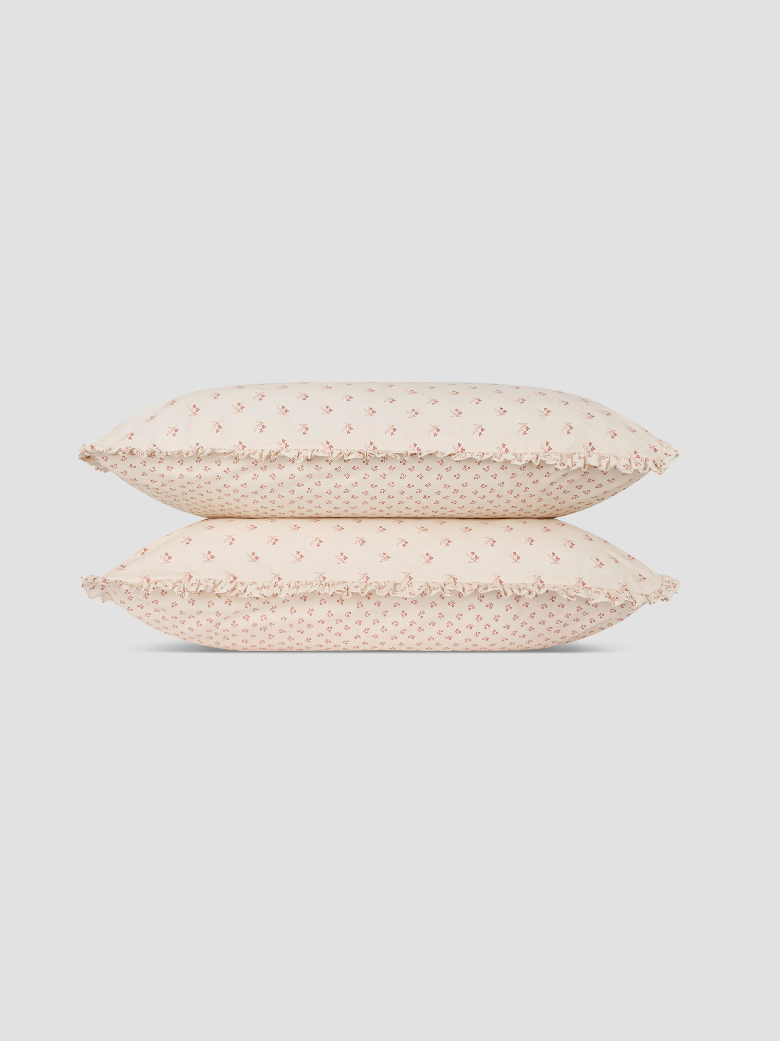 Dusty Pink Martha Floral Cotton Frill Pillowcases (Pair) - Image 2