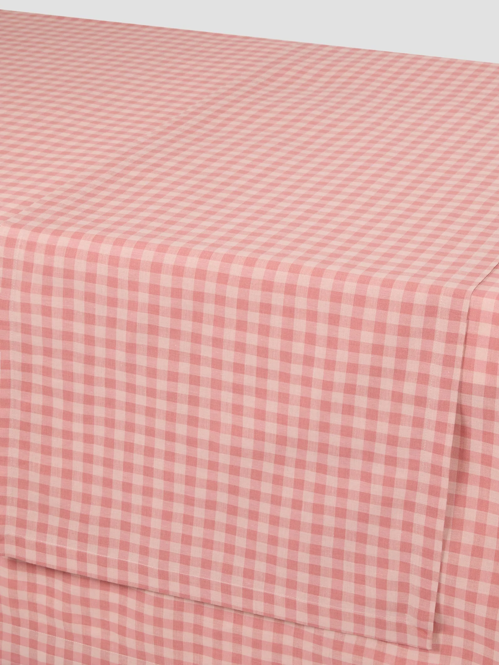 Dusty Pink & Rose Gingham Linen Blend Table Runner - Image 2