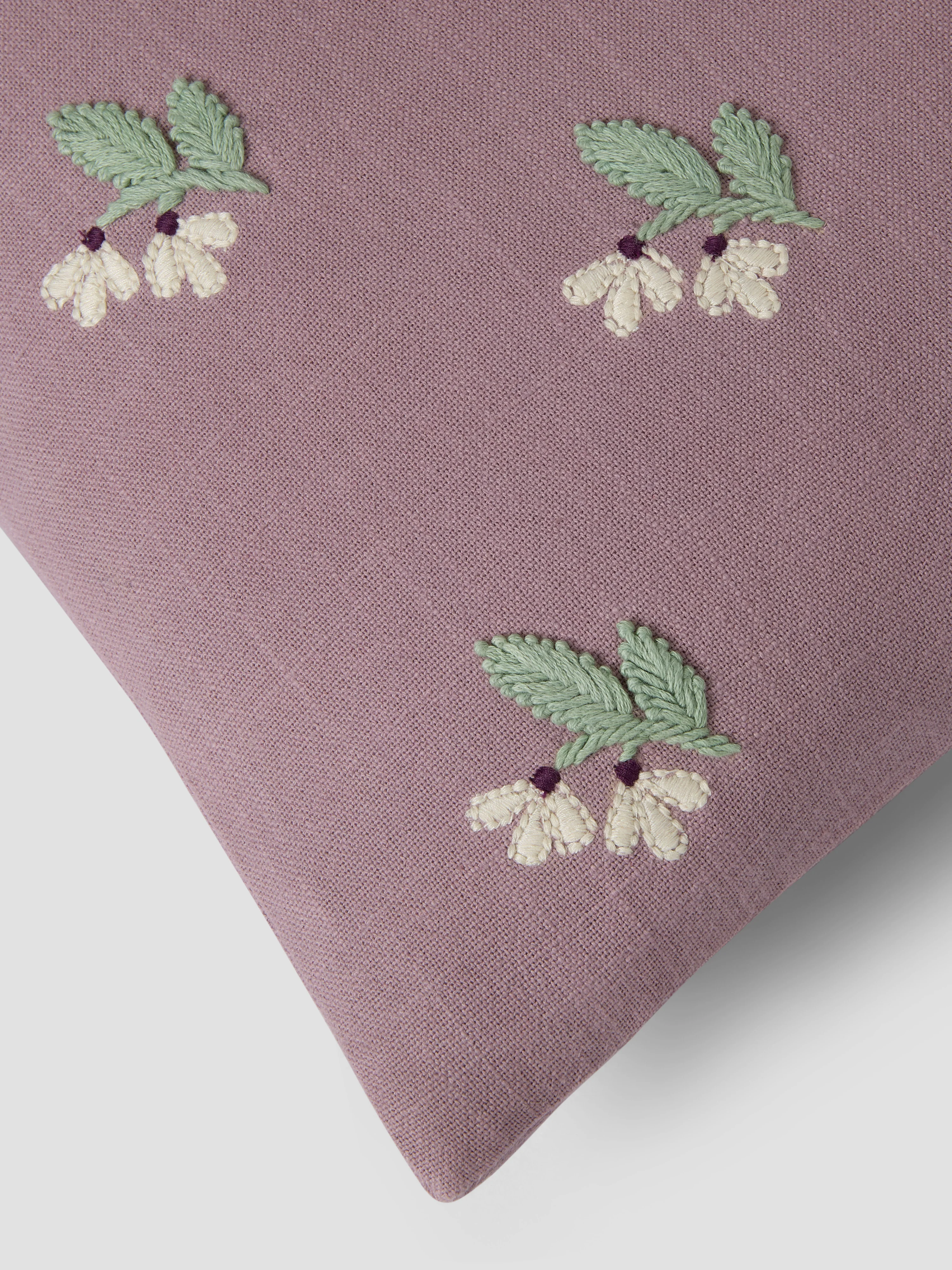 Elderberry Snowdrop Embroidered Filled Cushion - Image 3