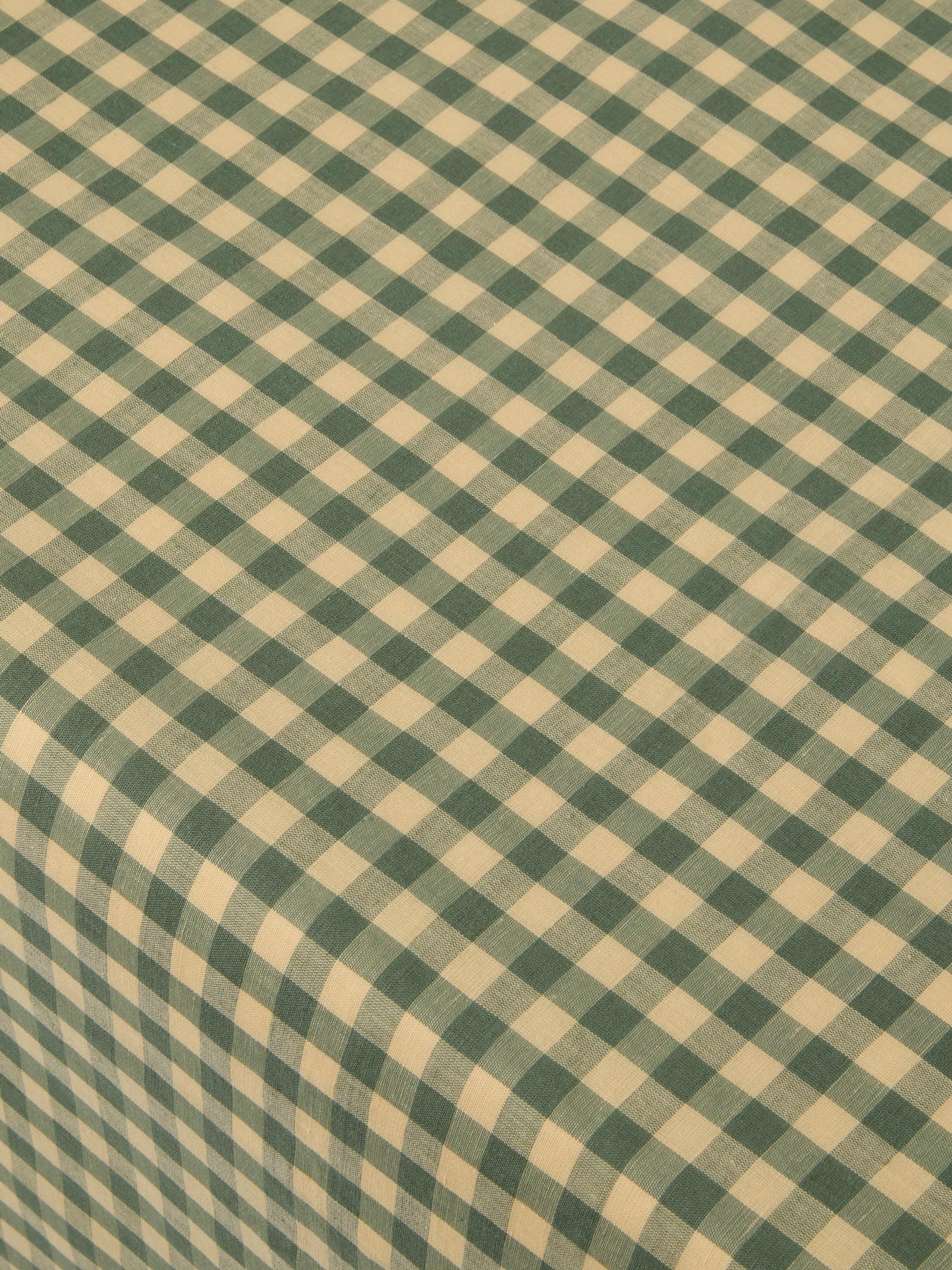 Elm Green & Butter Yellow Gingham Linen Blend Tablecloth - Image 3