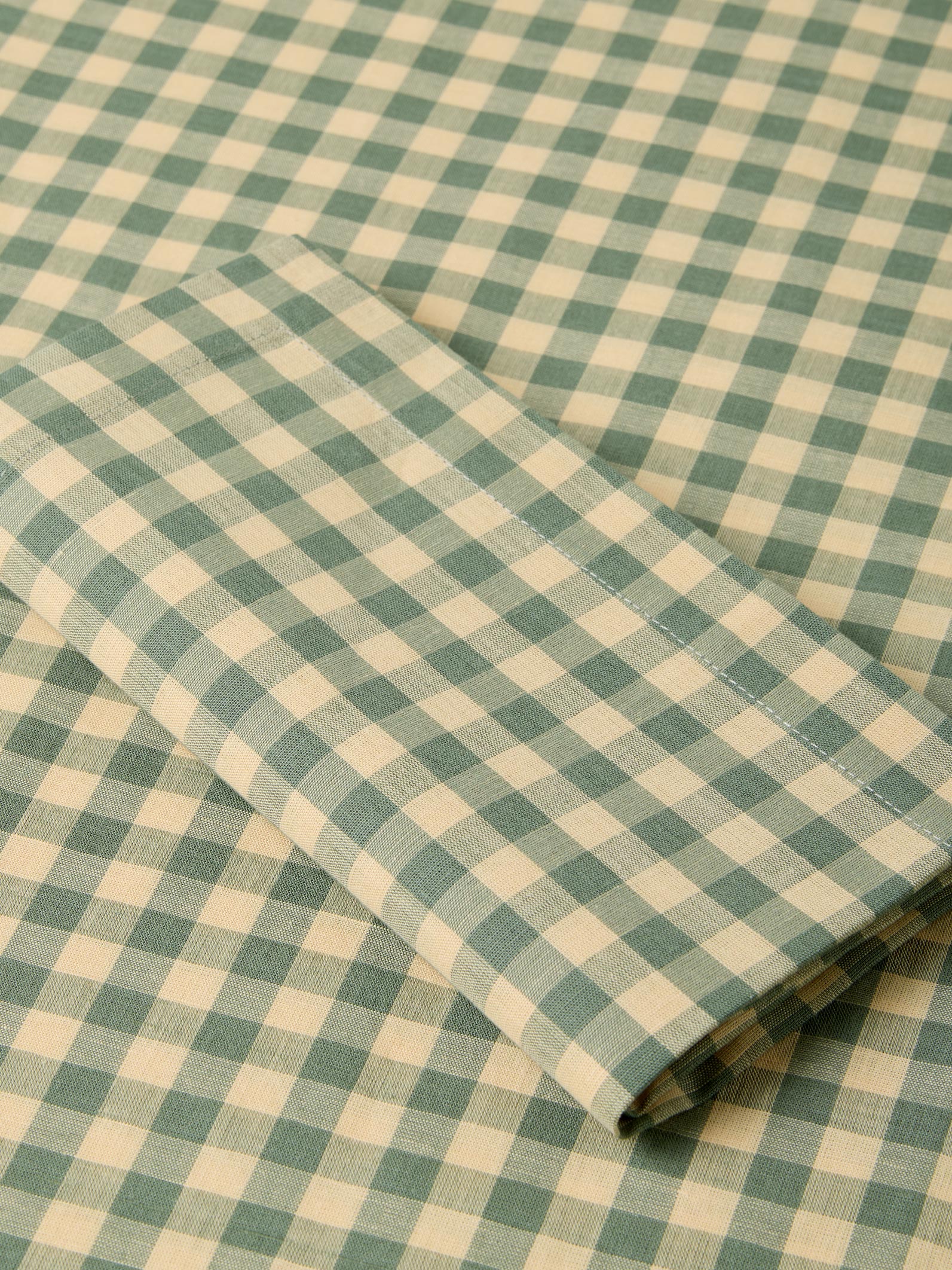 Elm Green & Butter Yellow Gingham Linen Blend Napkins Set of 4 - Image 3