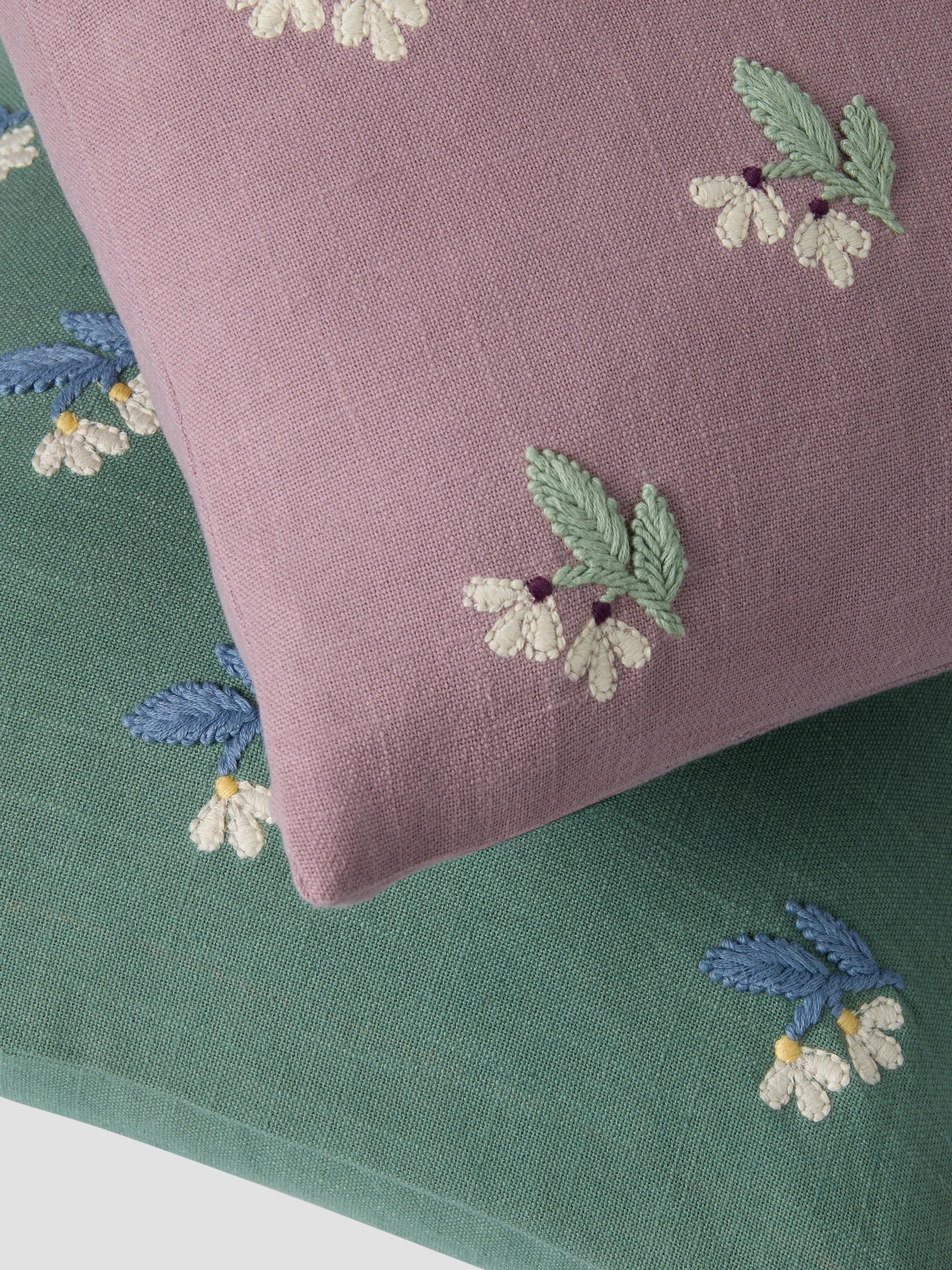 Elderberry Snowdrop Embroidered Filled Cushion - Image 4