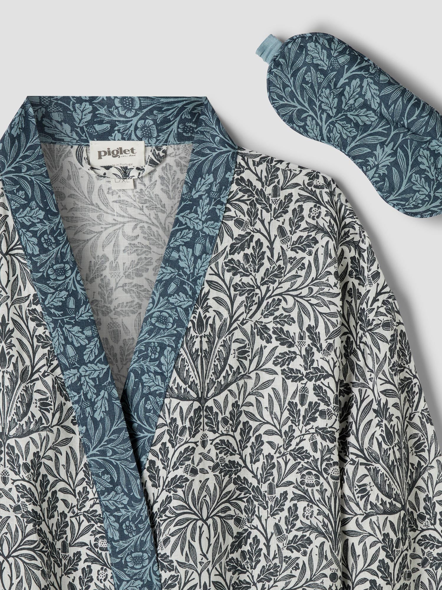 Ernest Blue Pure Acorn Linen Robe and Sleep Mask - Image 3
