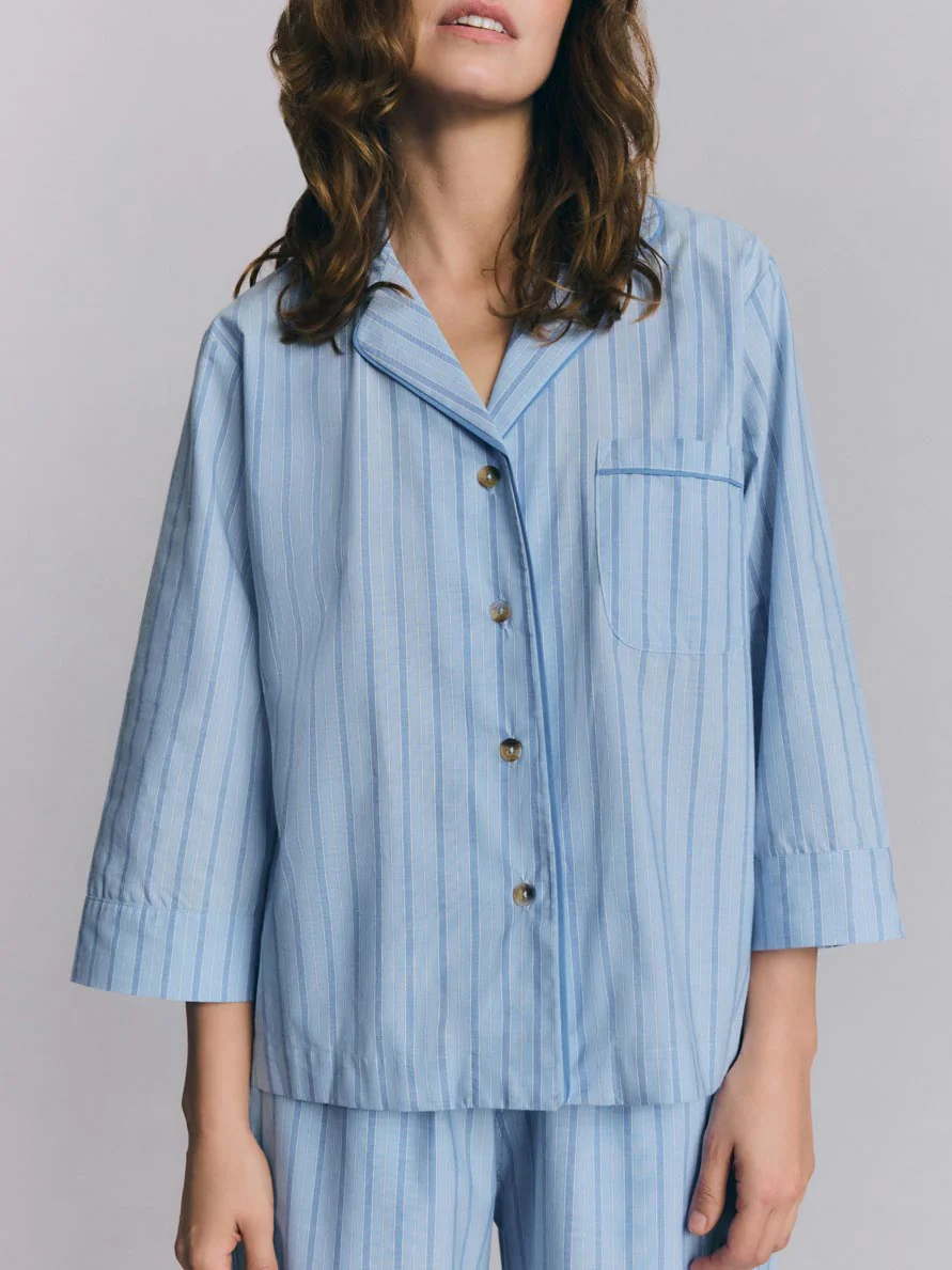 Favourite Stripe Cotton Cropped Trouser Set - Image 2