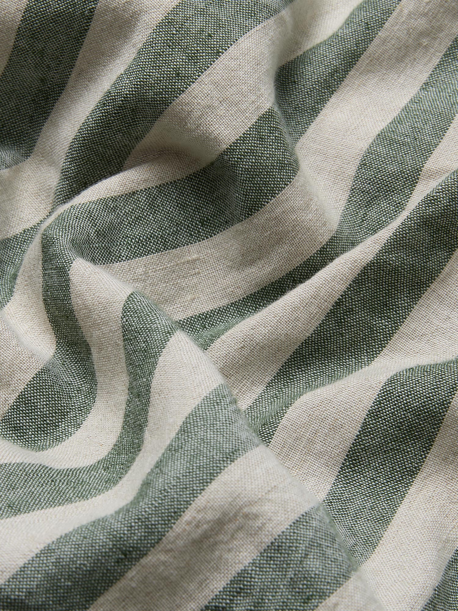 Fern Pembroke Stripe Linen Blend Fitted Sheet - Image 2