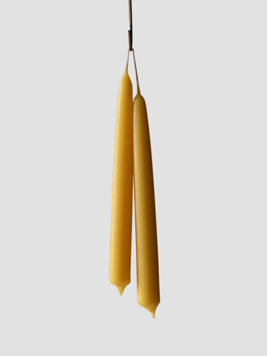 Goldenrod Beeswax Dining Candles Set of 2