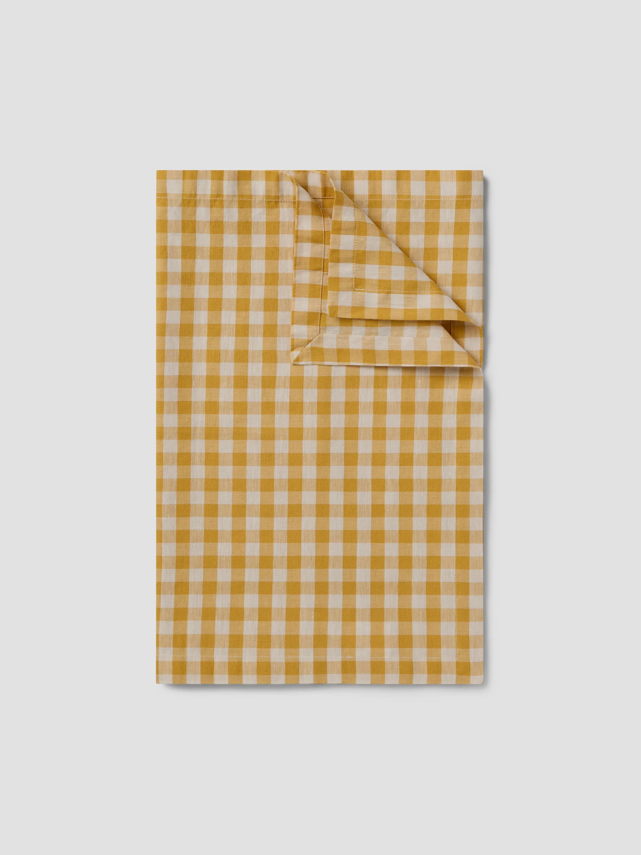 Honey Gingham Linen Blend Table Runner - Image 2
