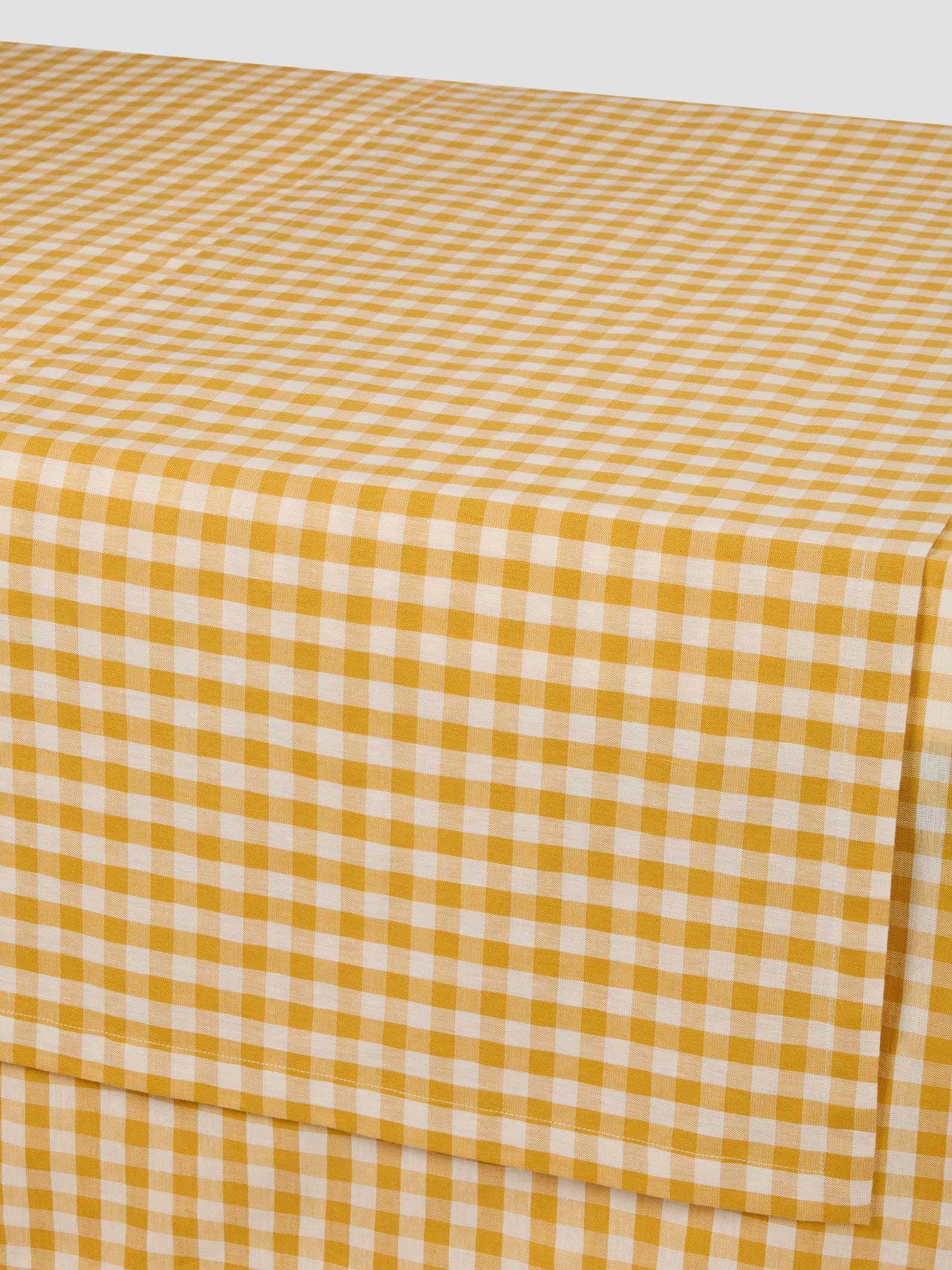 Honey Gingham Linen Blend Table Runner - Image 3