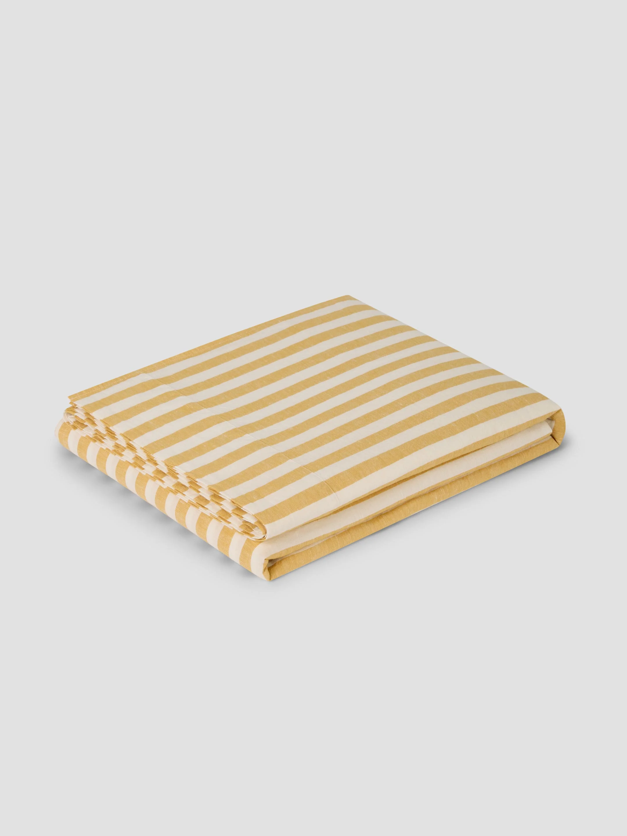 Honey Pembroke Stripe Linen Blend Flat Sheet - Image 2