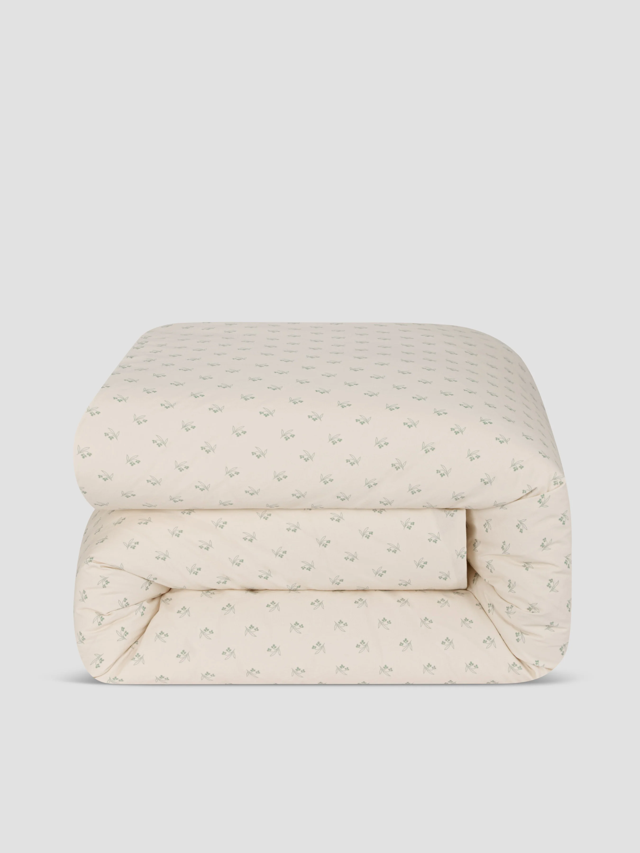 Mellow Green Martha Floral Cotton Duvet Cover - Image 3