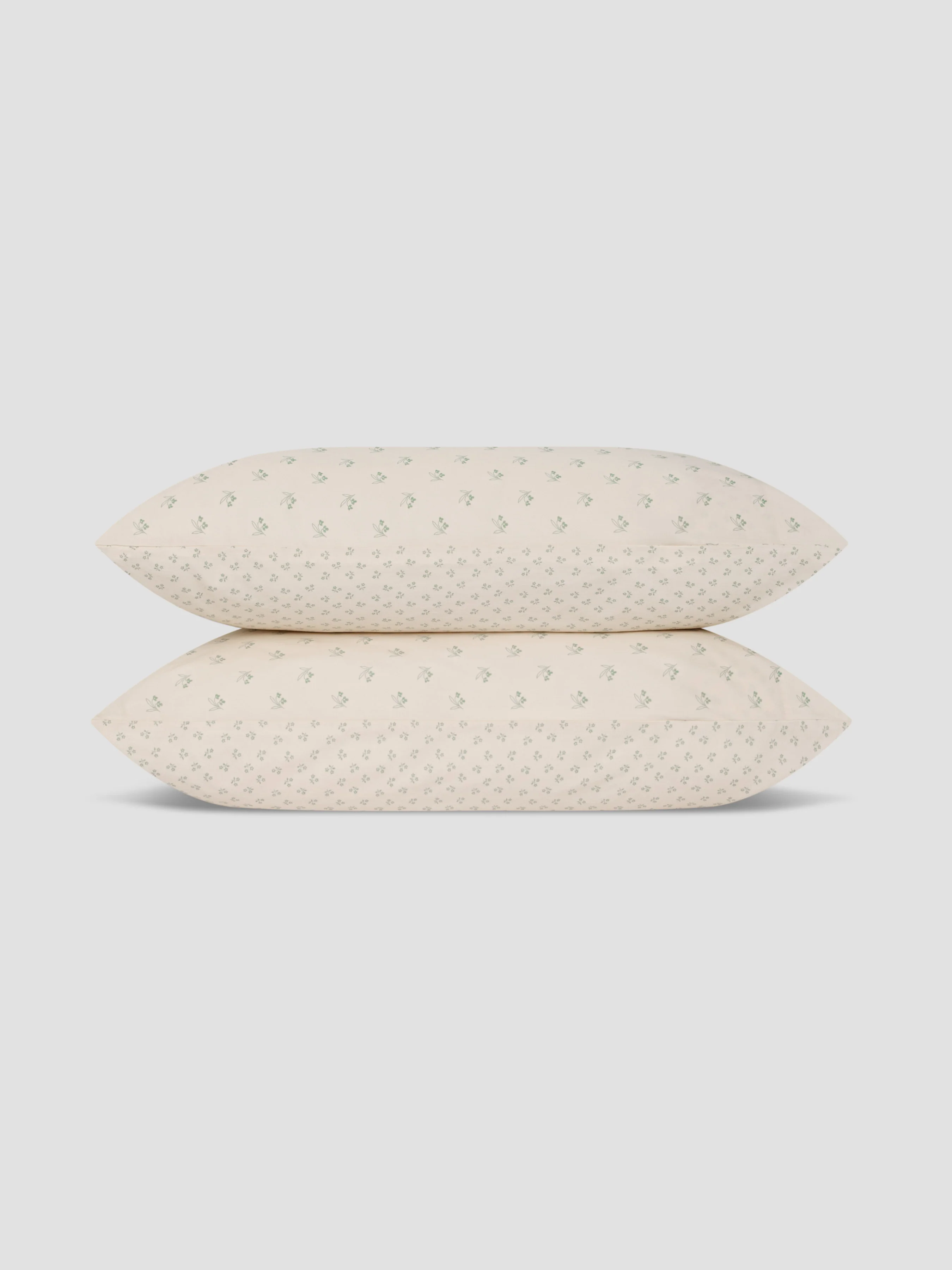 Mellow Green Martha Floral Cotton Pillowcases (Pair) - Image 2