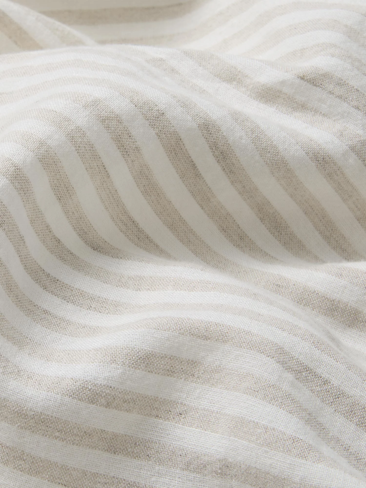 Oatmeal Stripe 100% Linen Duvet Cover - Image 3