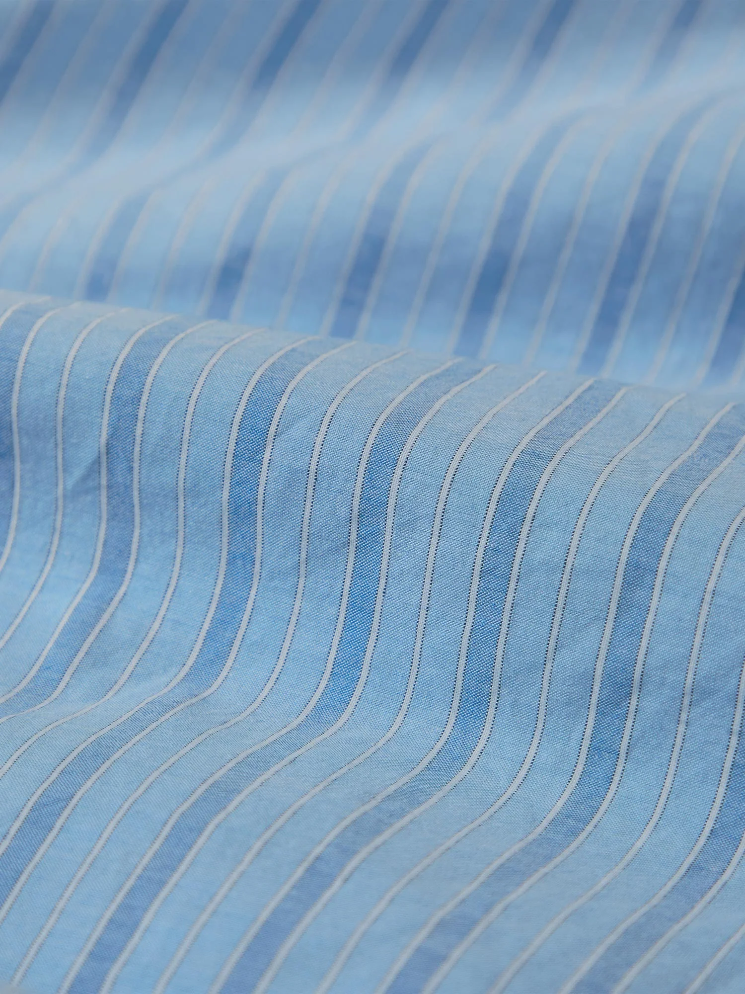 Pale Blue Favourite Shirt Stripe Cotton Duvet Cover - Image 5