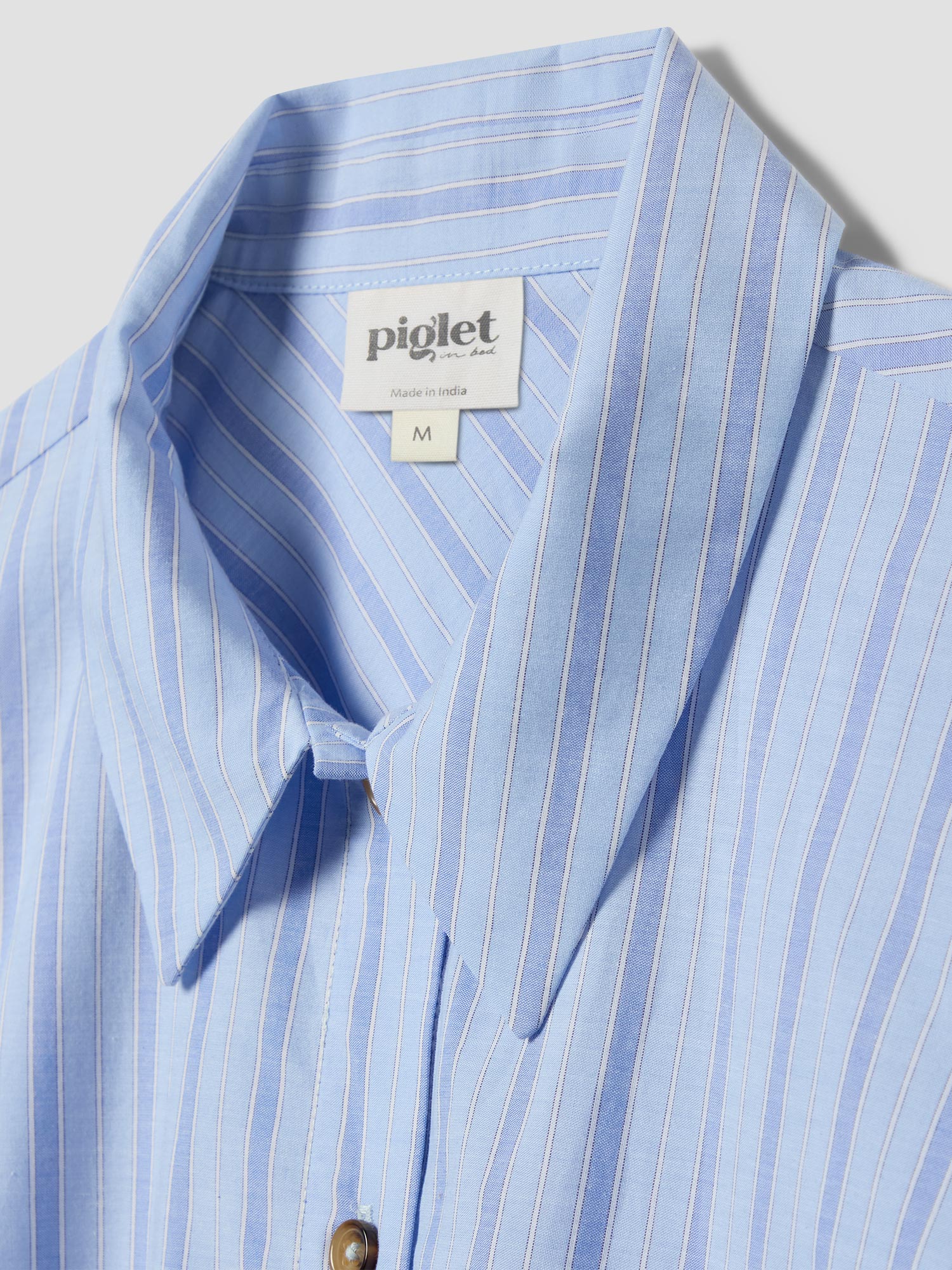 Pale Blue Favourite Shirt Stripe Cotton Nightshirt - Image 5