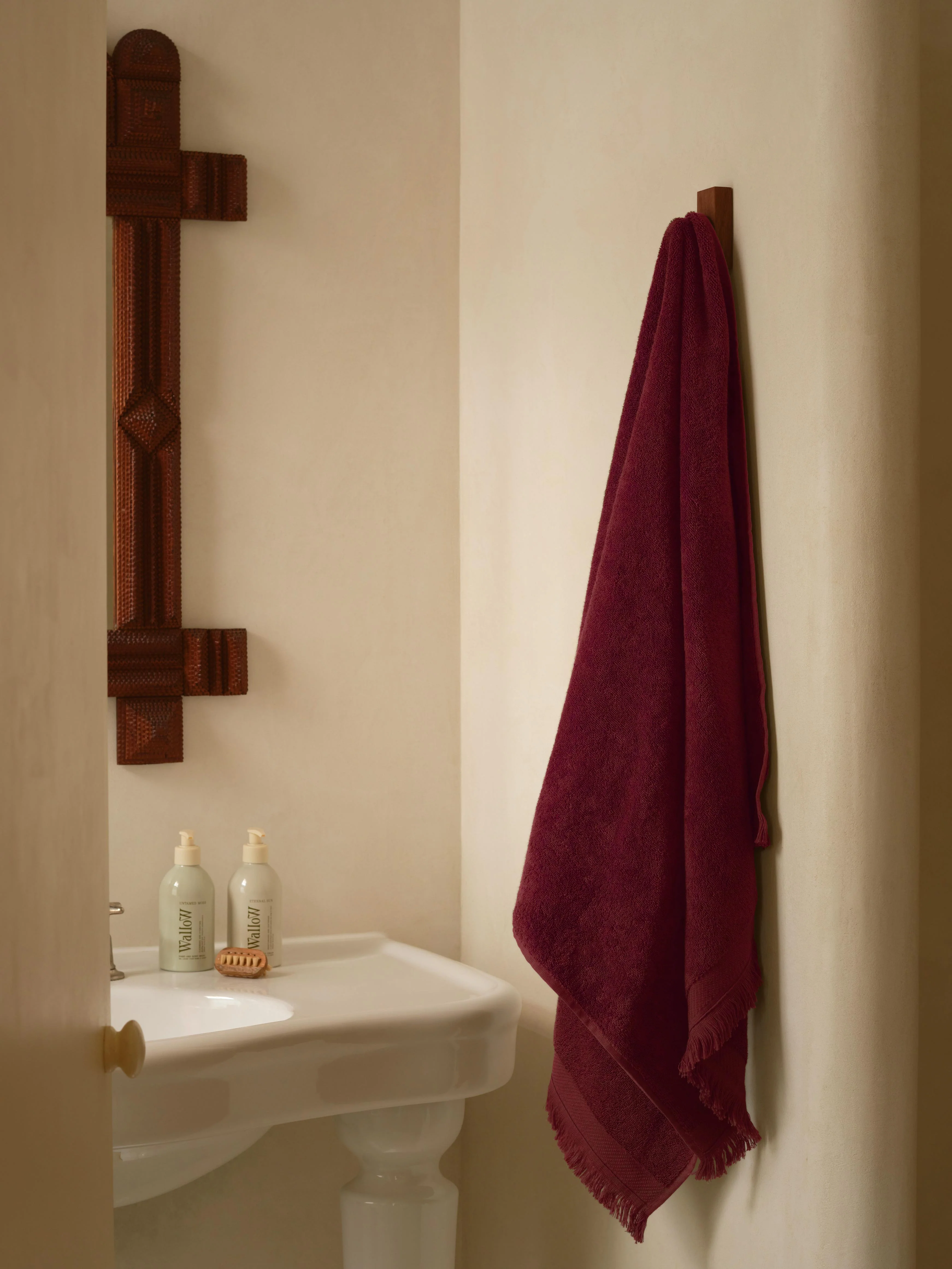 Rhubarb Fringe Edge Cotton Towels - Image 2