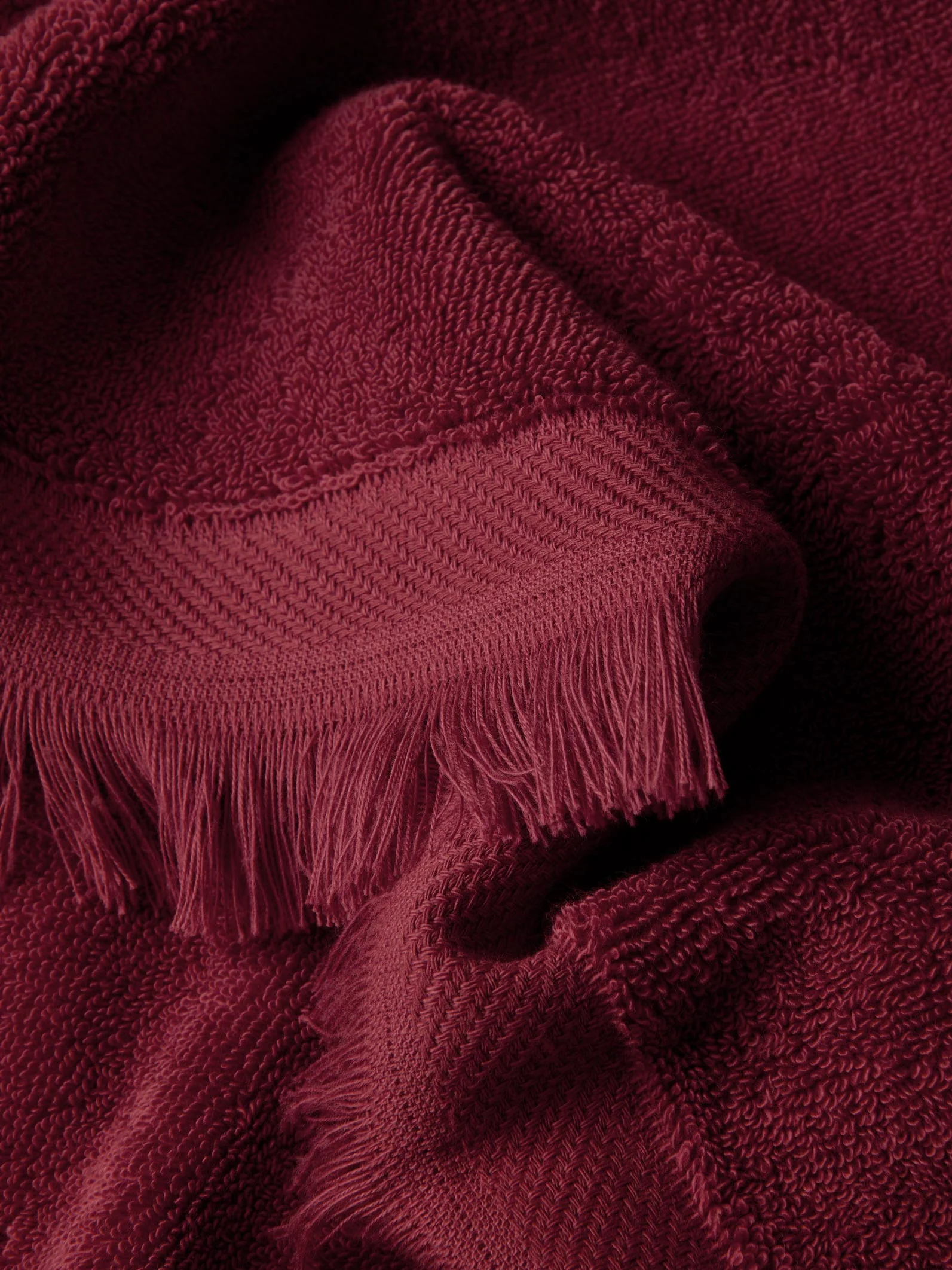 Rhubarb Fringe Edge Cotton Towels - Image 4