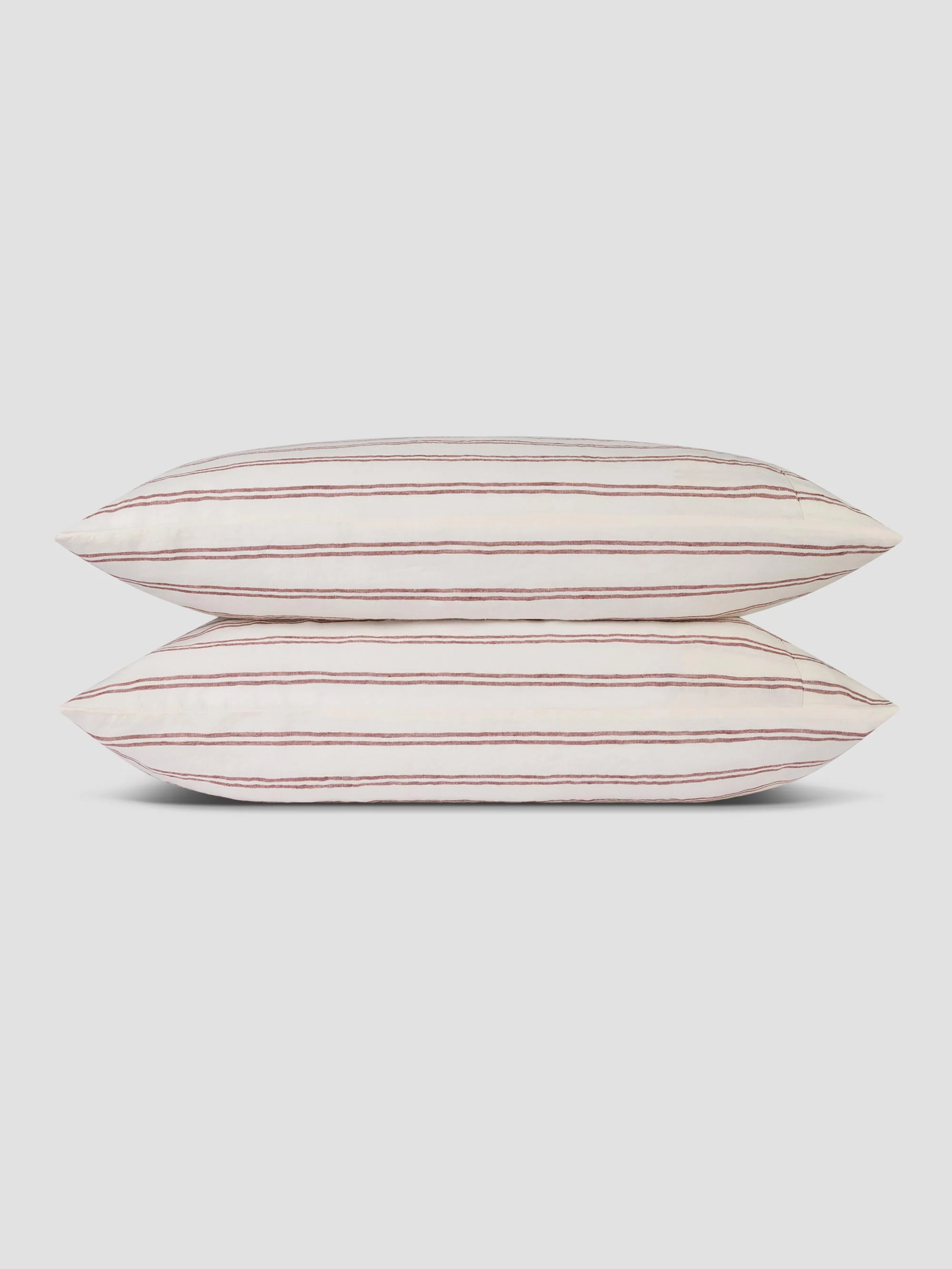Rhubarb Kemptown Stripe 100% Linen Pillowcase (Pair) - Image 2