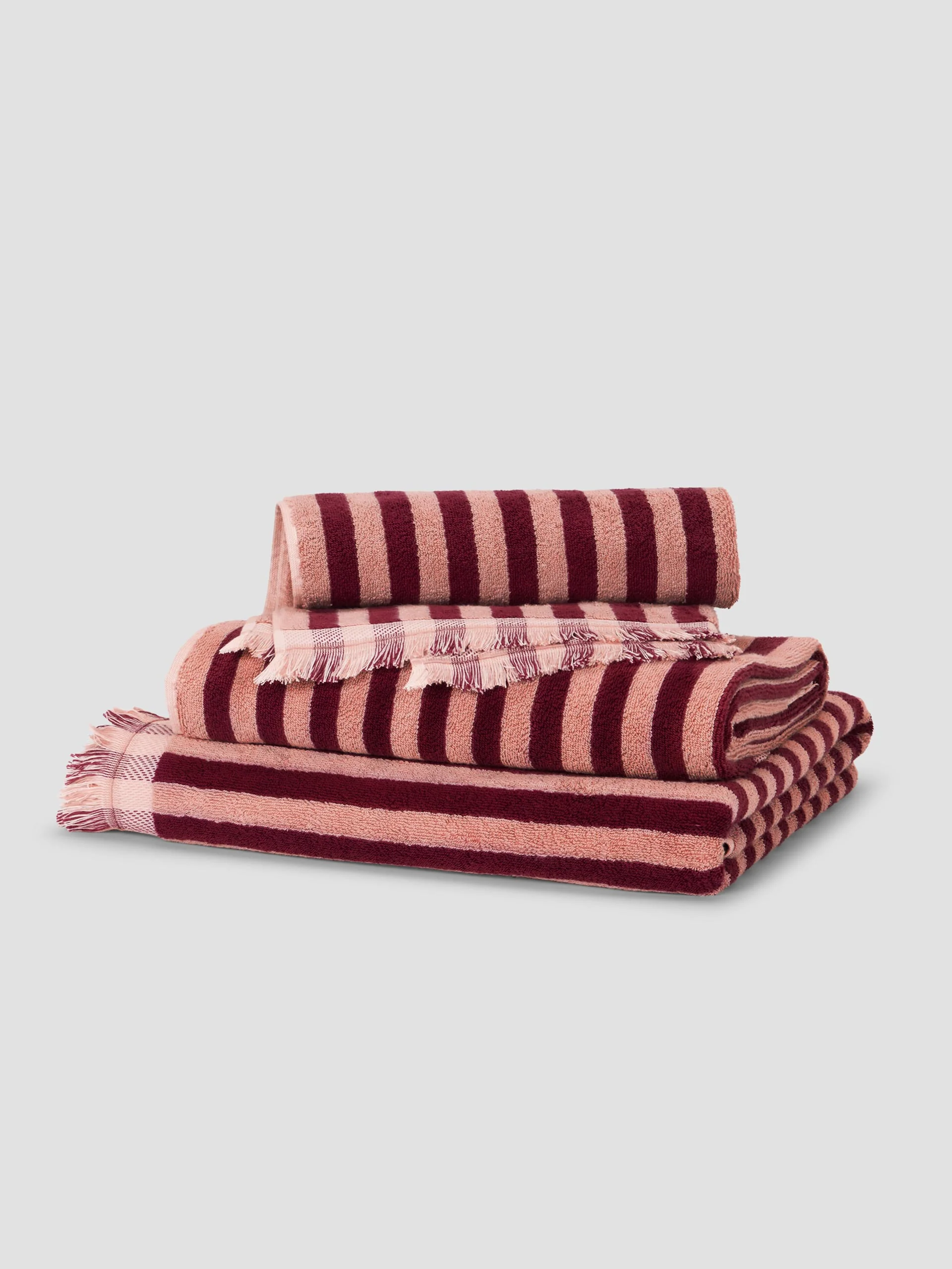 Rhubarb & Rose Pembroke Stripe Cotton Towels