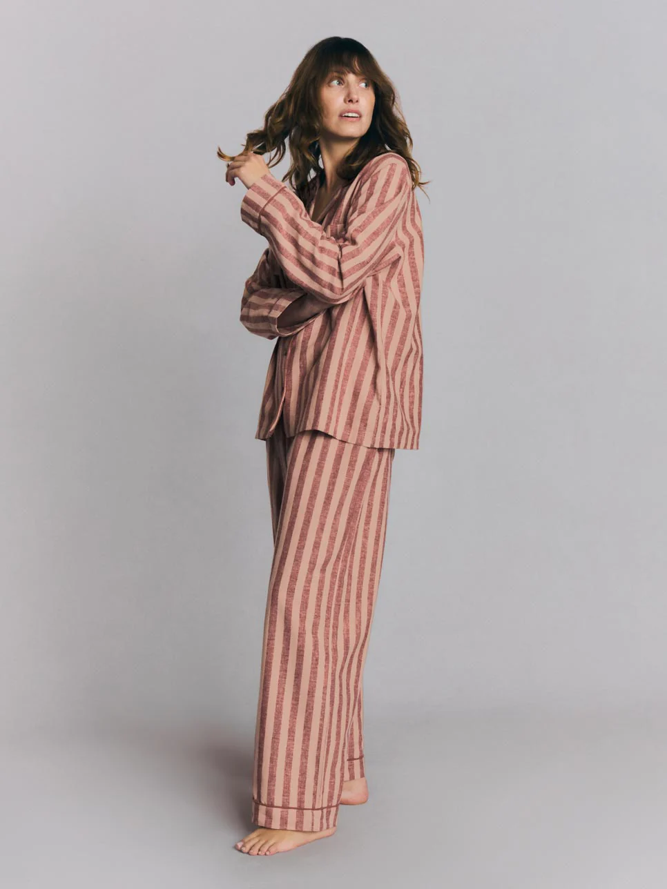 Rhubarb & Rose Pembroke Stripe Linen Blend Trouser Set - Image 3