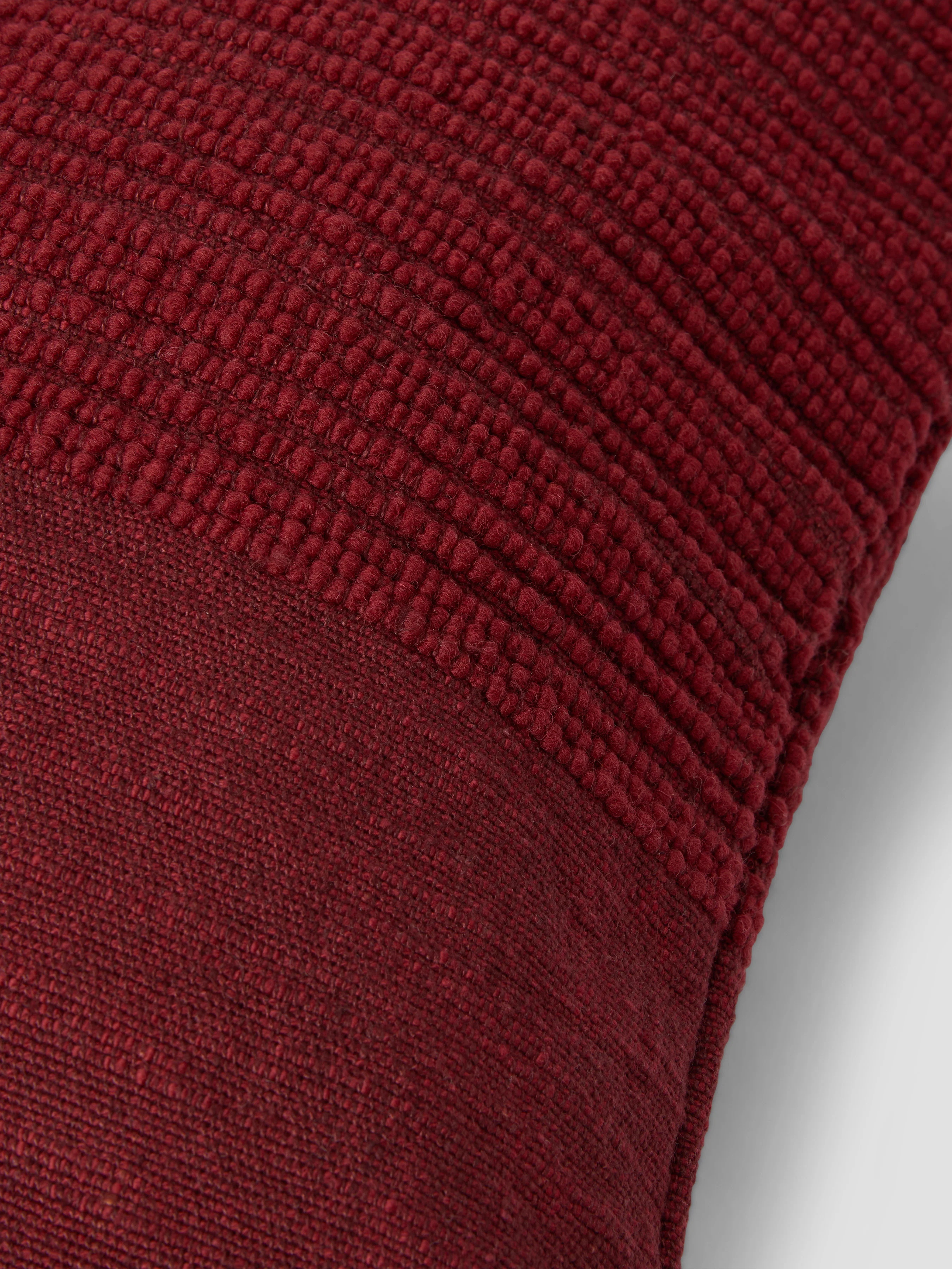Rhubarb Soft Cross Weave Wool Rectangle Cushion Cover - Image 2