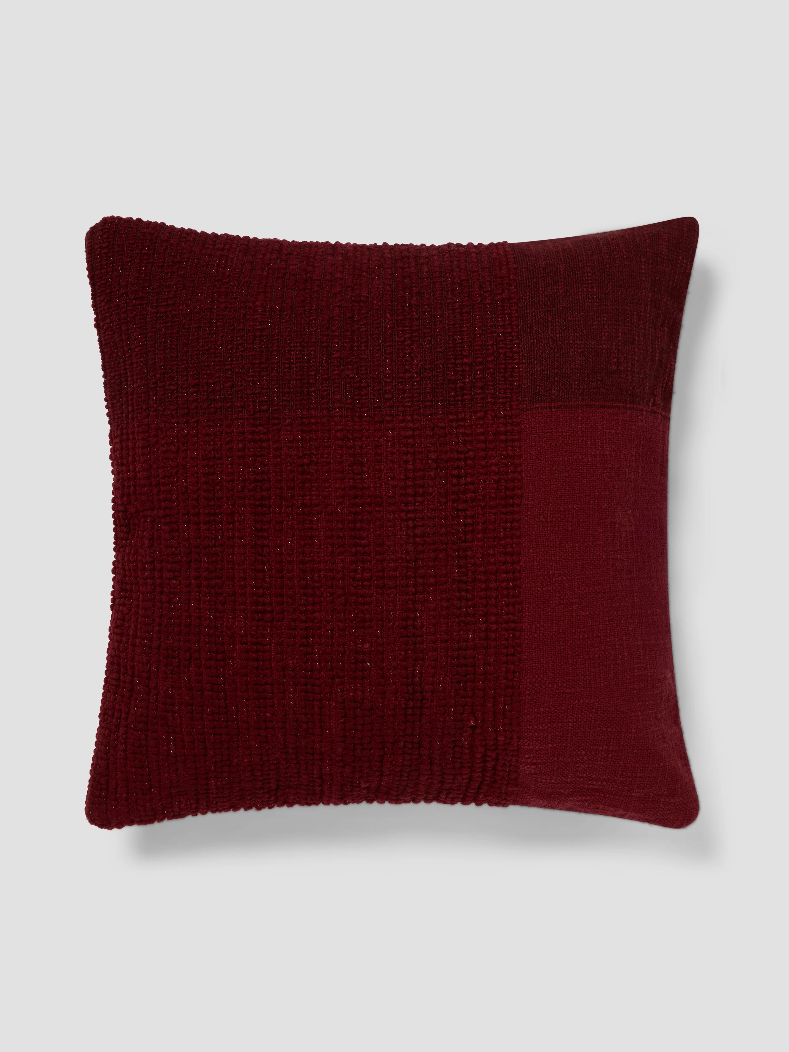 Rhubarb Soft Cross Weave Wool Square Cushion Cover