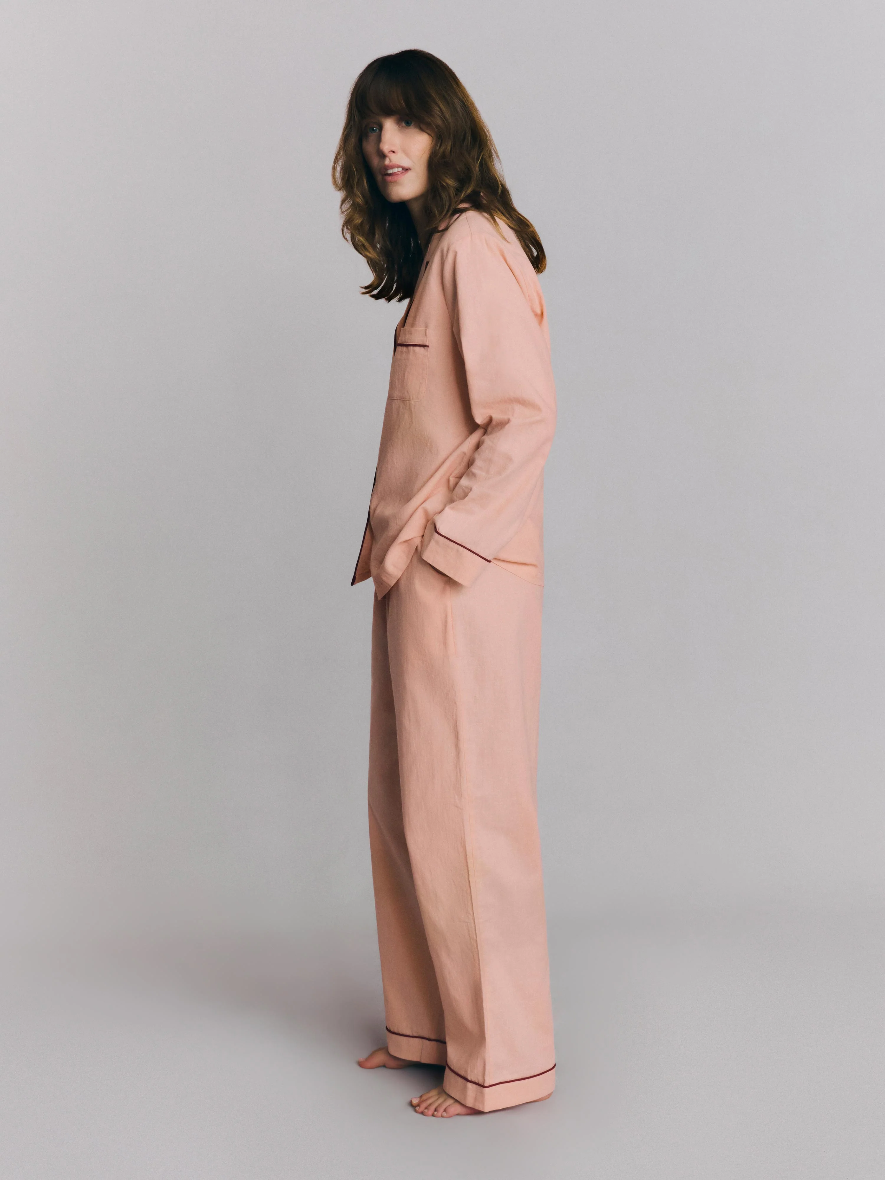 Rose Linen Blend Pyjama Trouser Set - Image 3