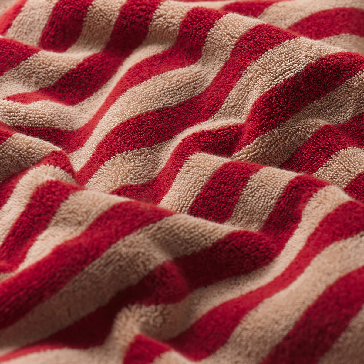 Sandstone Red Pembroke Stripe Cotton Bath Mat - Image 2