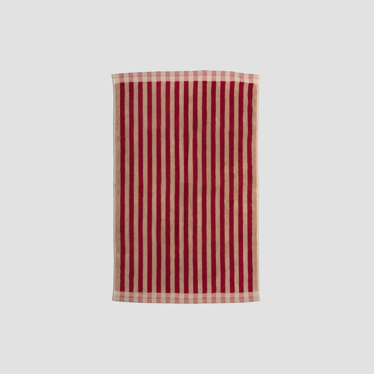 Sandstone Red Pembroke Stripe Cotton Bath Mat - Image 3