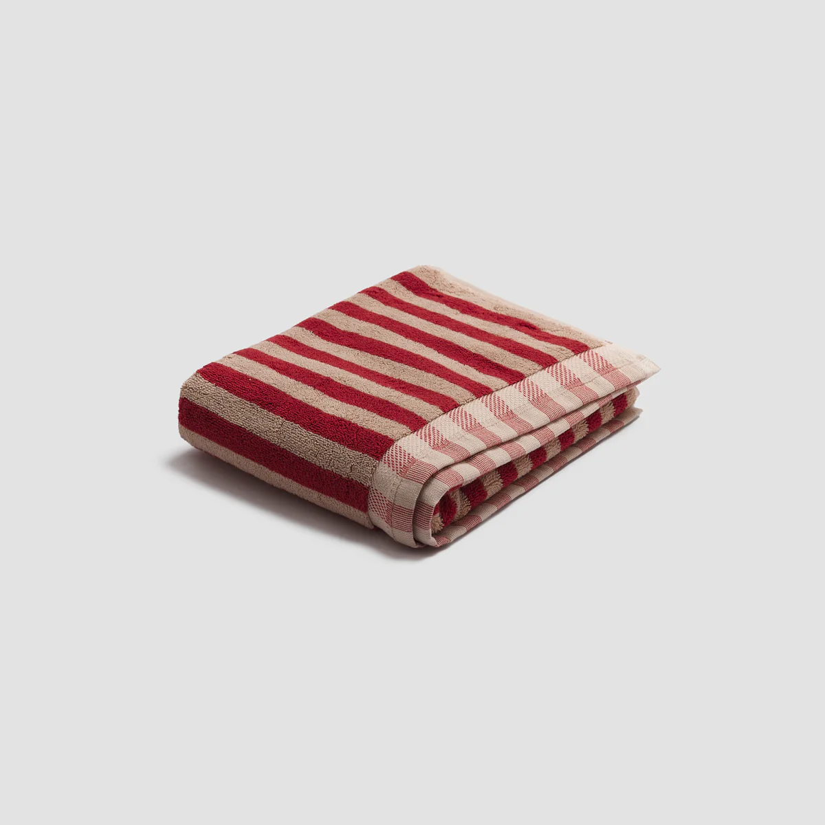 Sandstone Red Pembroke Stripe Cotton Bath Mat - Image 4