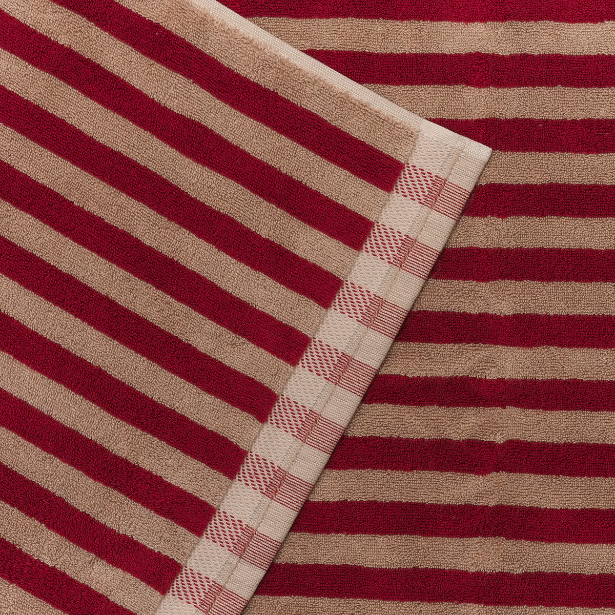 Sandstone Red Pembroke Stripe Cotton Bath Mat - Image 5