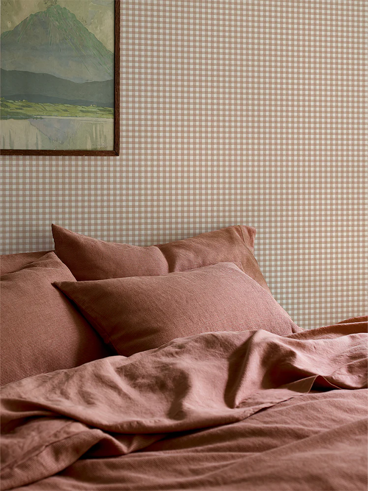 Warm Clay Gingham Wallpaper - Image 2
